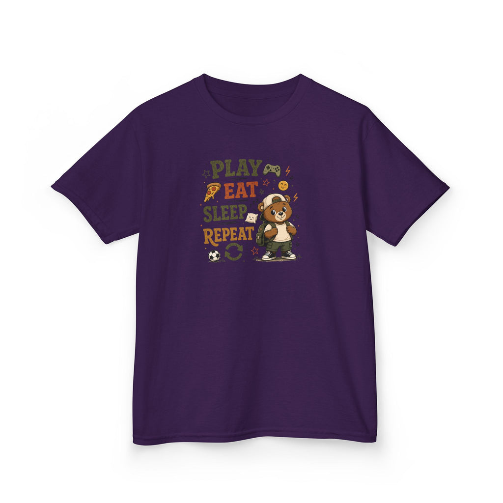 Kids Funny T-Shirt — "PLAY-EAT-SLEEP-REPEAT"