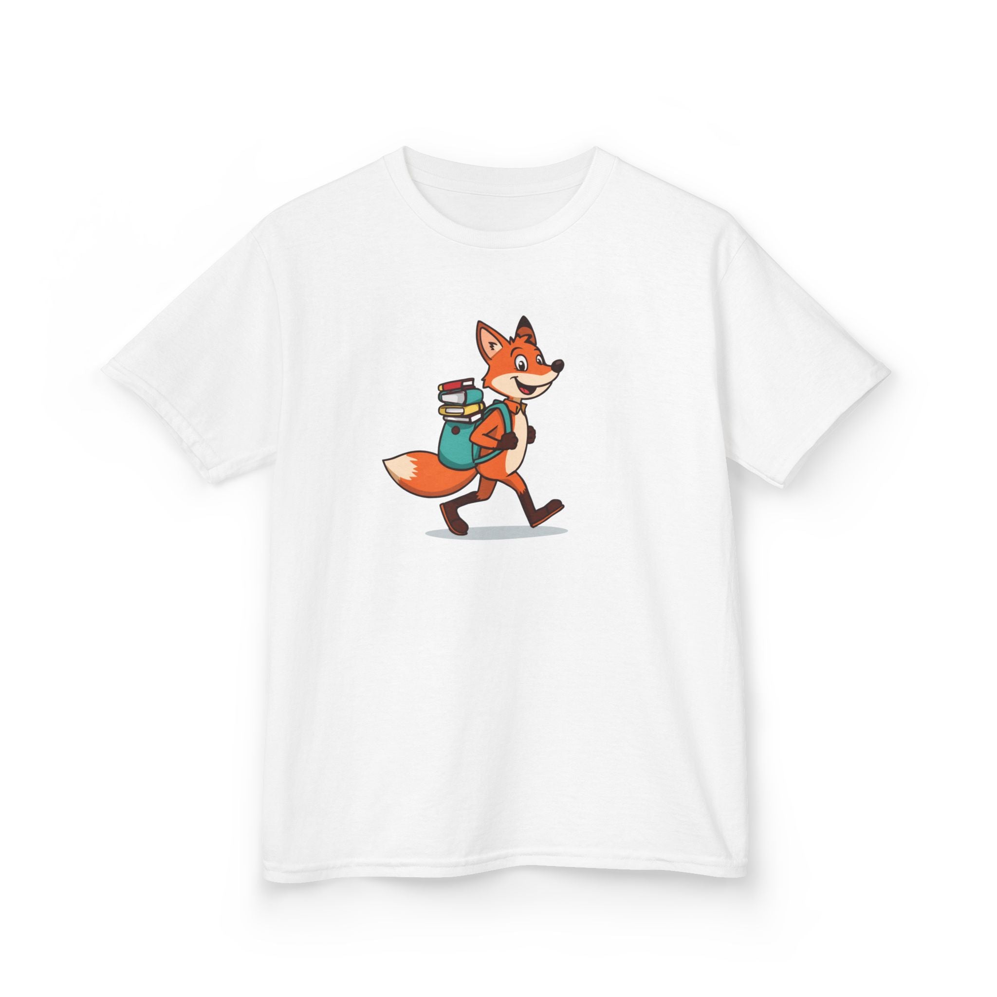 Fox With a Book Bag | Kids Reading Graphic T-Shirt