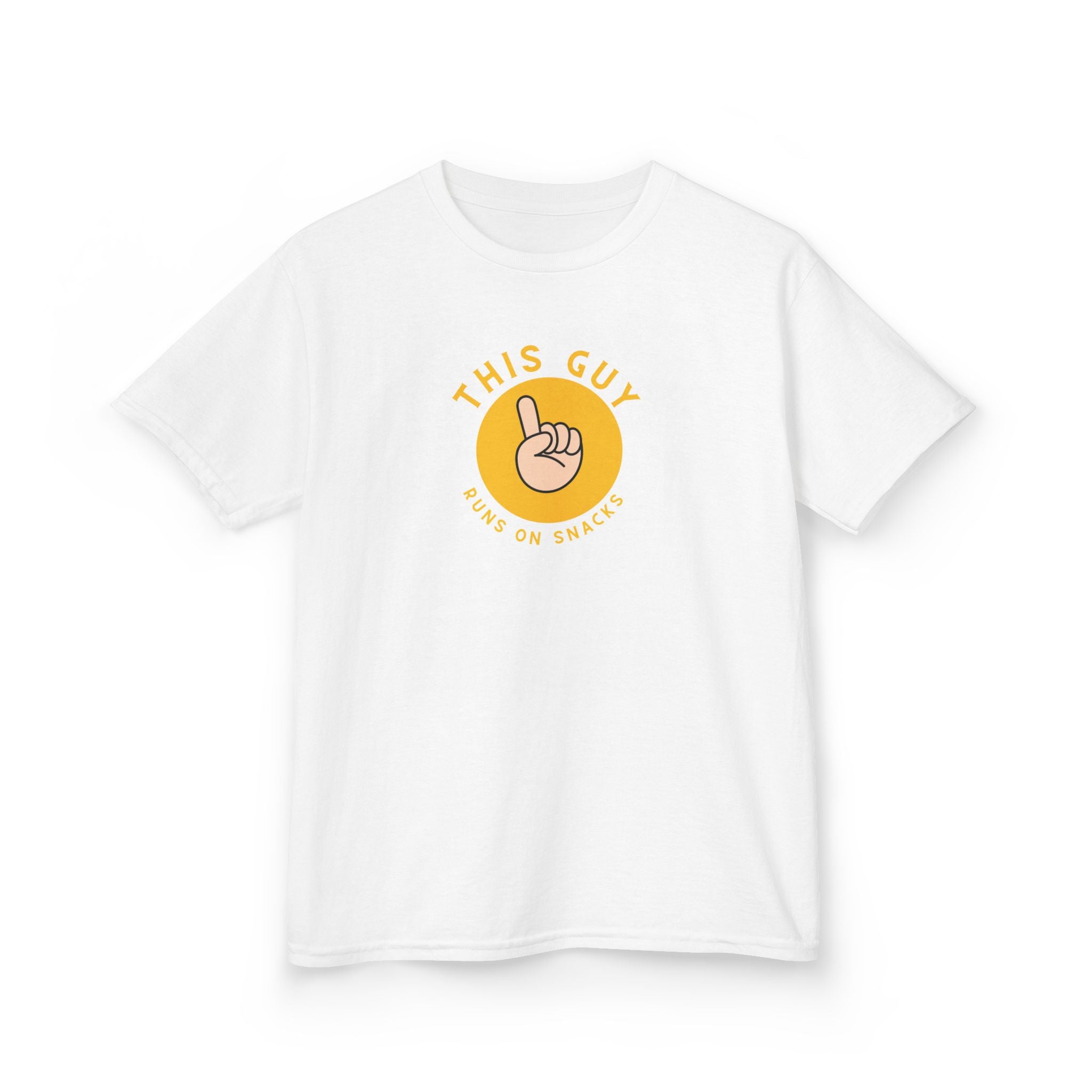This Guy- Runs on Snacks | Funny Kids Graphic T-Shirt