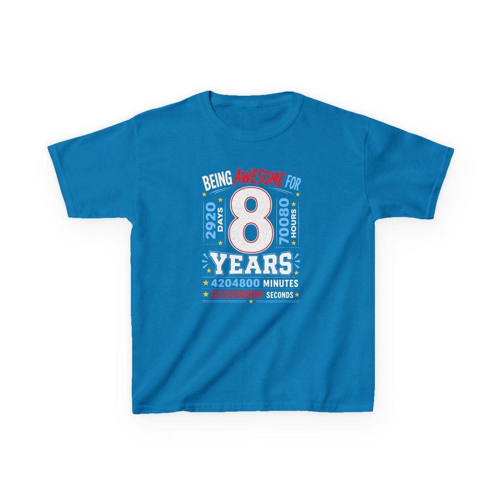 " Being Awesome For 8 Years" Graphic kids Birthday T-Shirt Design