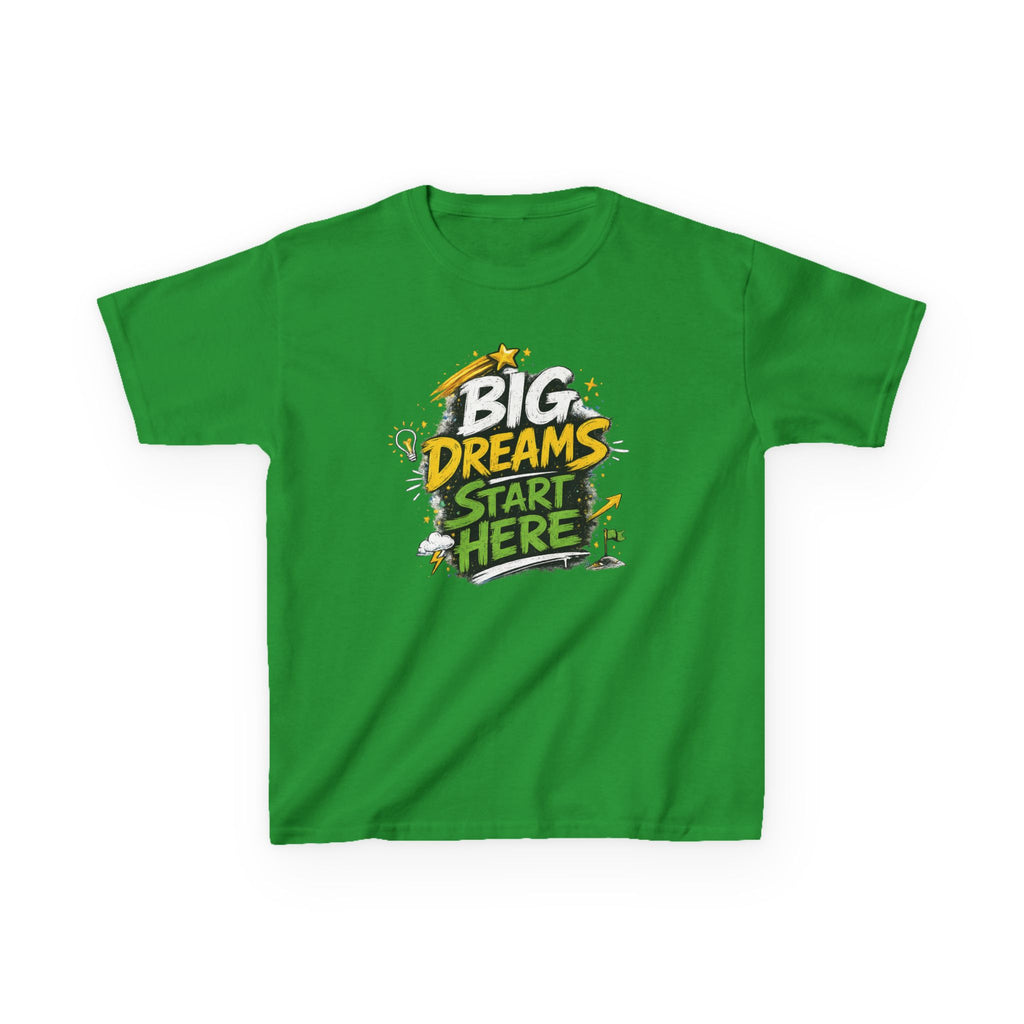 School Kids Tee "Big Dreams Start Here" Motivational Graphic Shirt