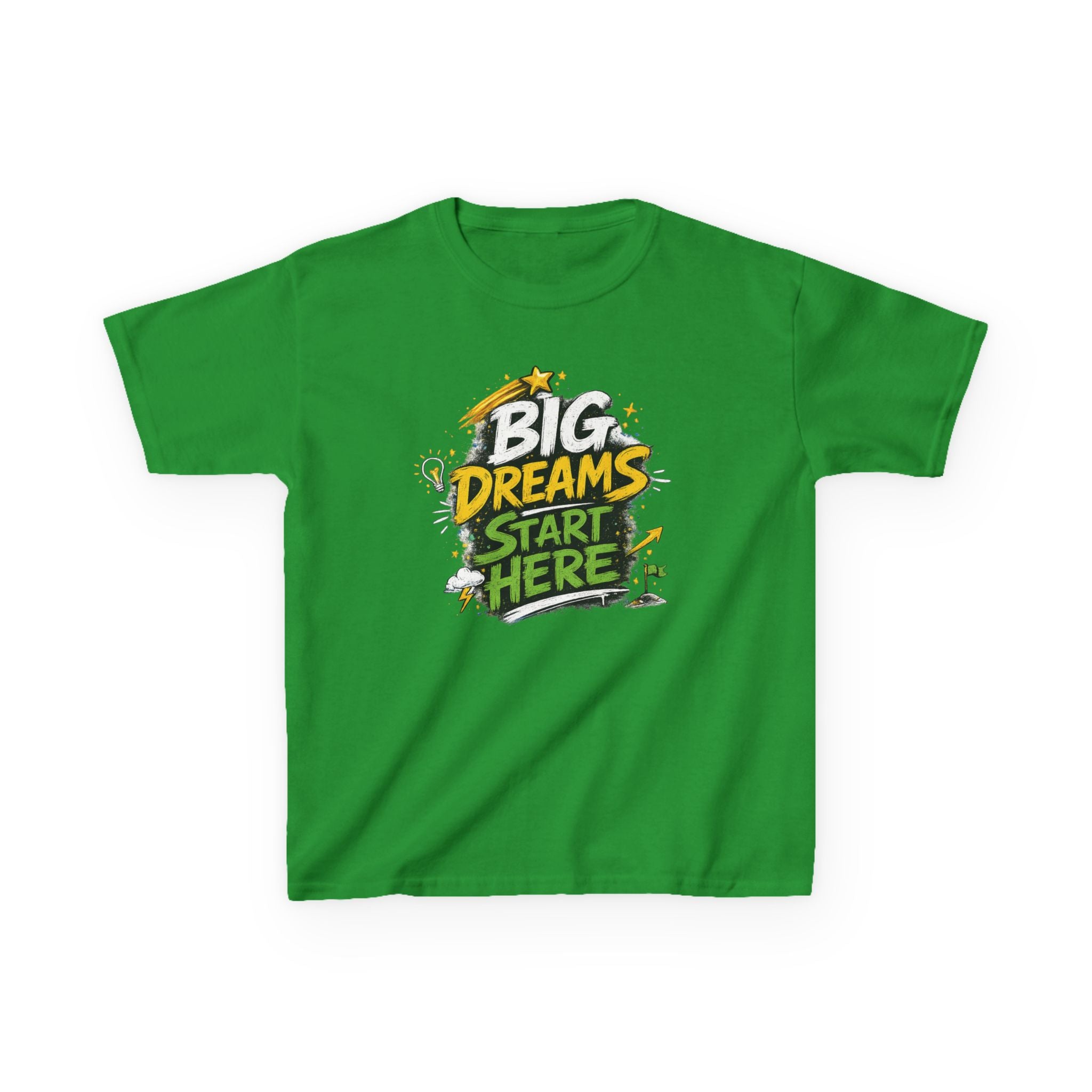 School Kids Tee "Big Dreams Start Here" Motivational Graphic Shirt