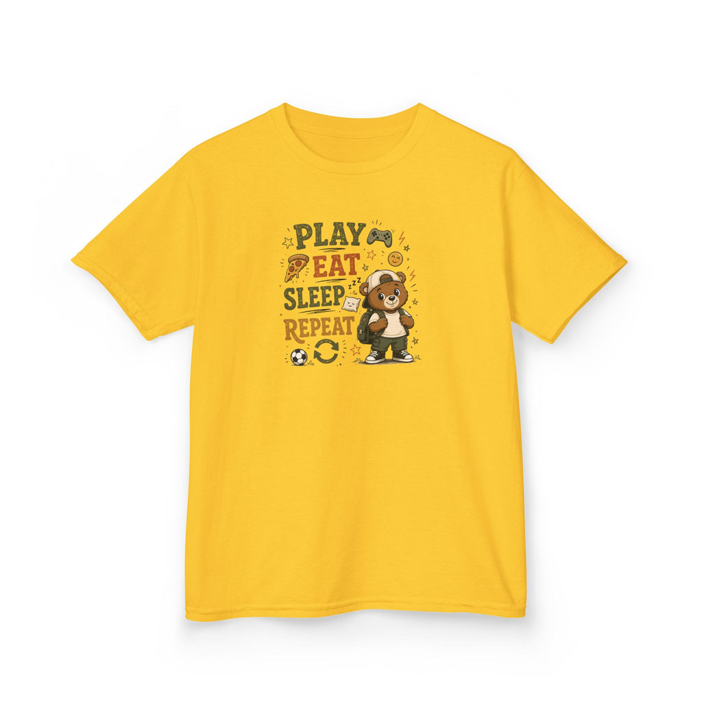 Kids Funny T-Shirt — "PLAY-EAT-SLEEP-REPEAT"