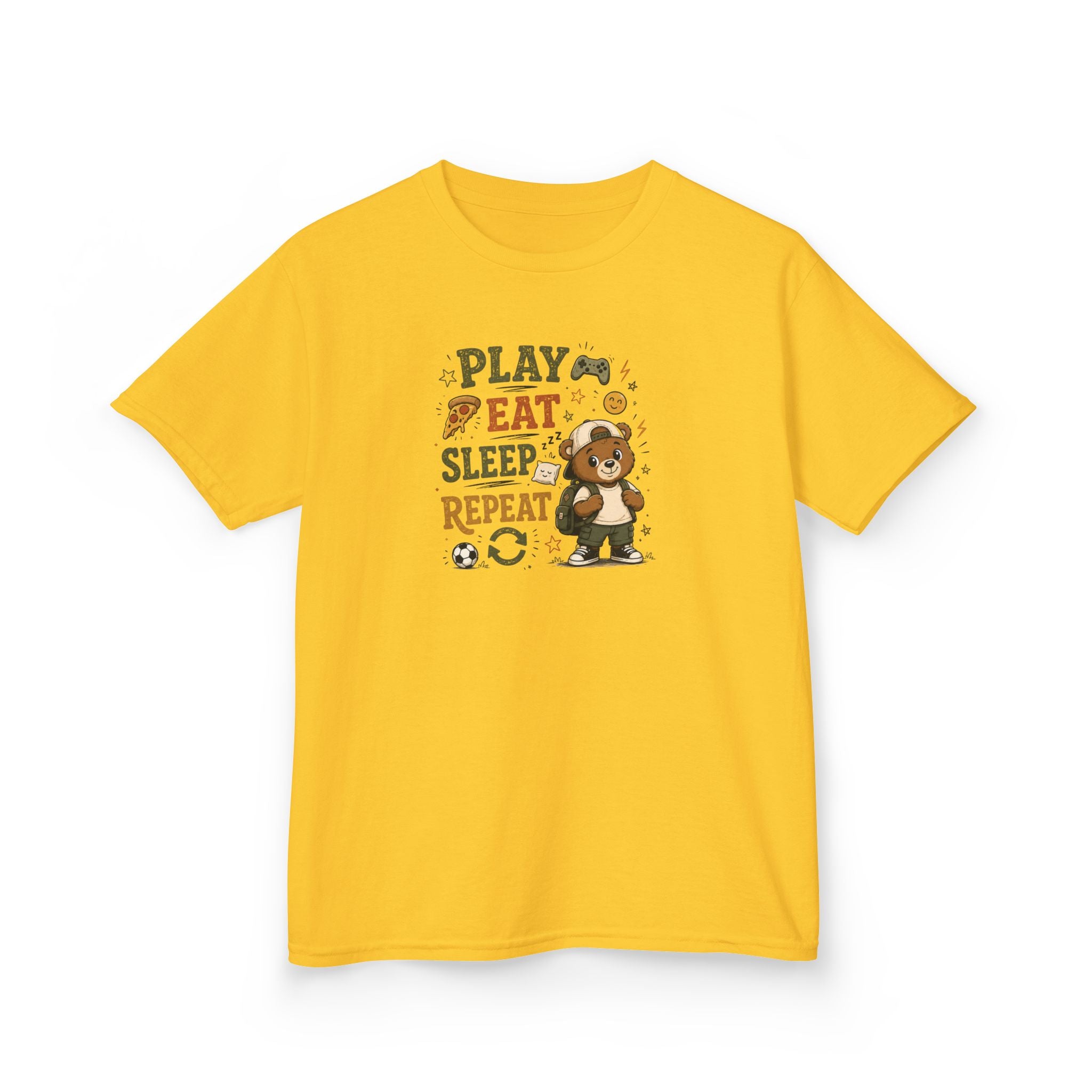 Kids Funny T-Shirt — "PLAY-EAT-SLEEP-REPEAT"