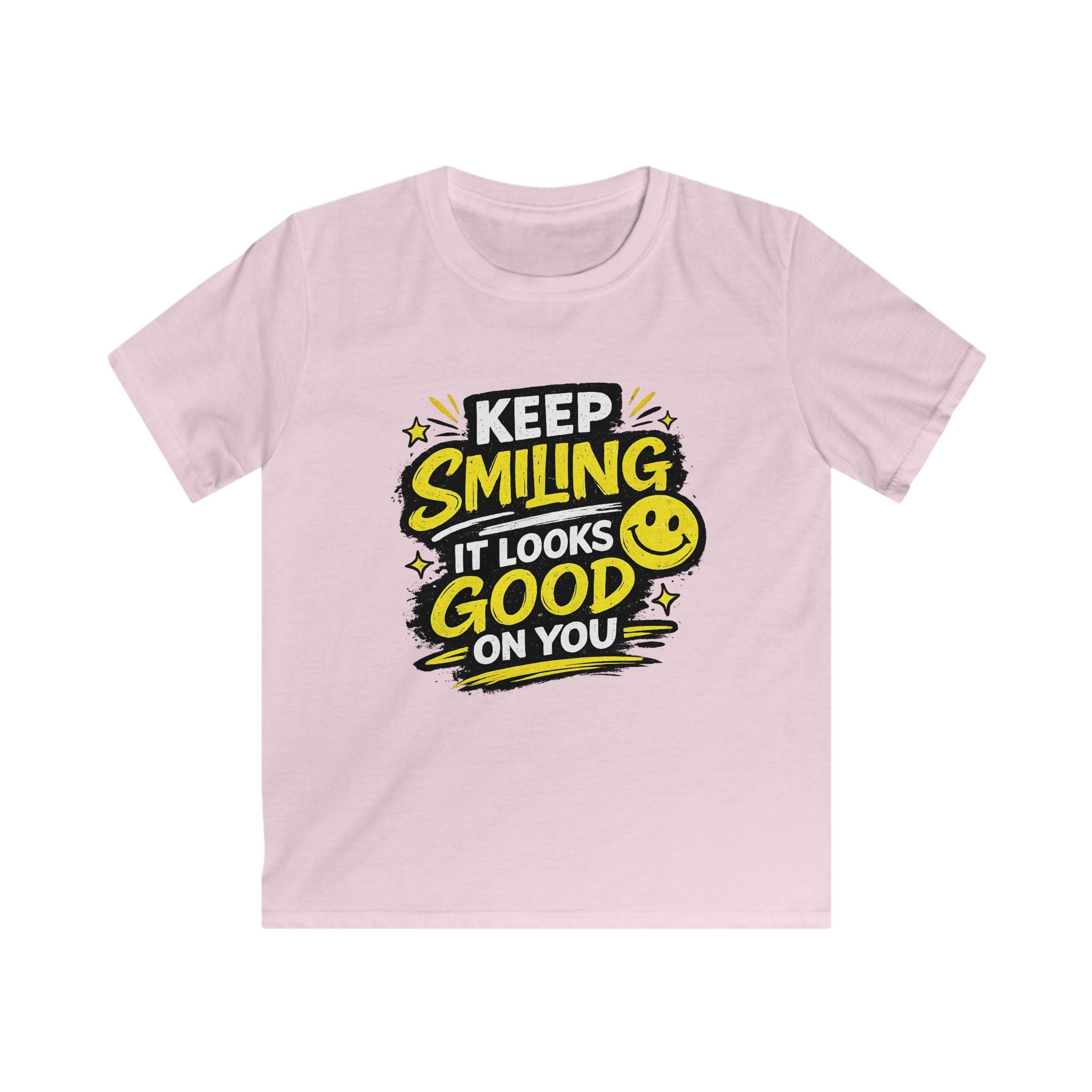 Boys And Girls T-Shirt "Keep Smiling It Looks Good On You" Positive Graphic Tee