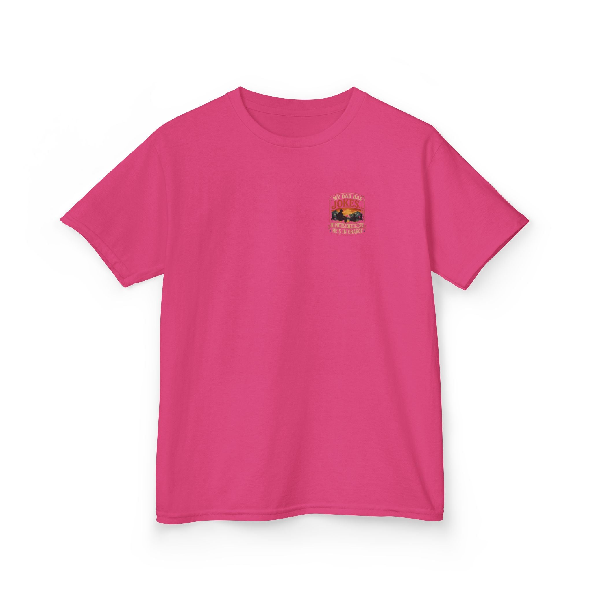 Kids Tee “My Dad Has Jokes… He Also Thinks He’s In Charge” Family Father’s Day Shirt