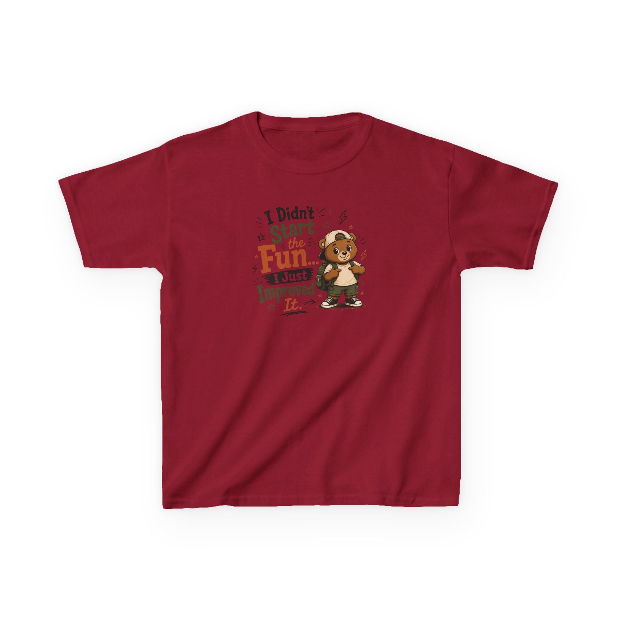 Kids Funny T-Shirt — "I Didn't Start the Fun... I Just Improved It."