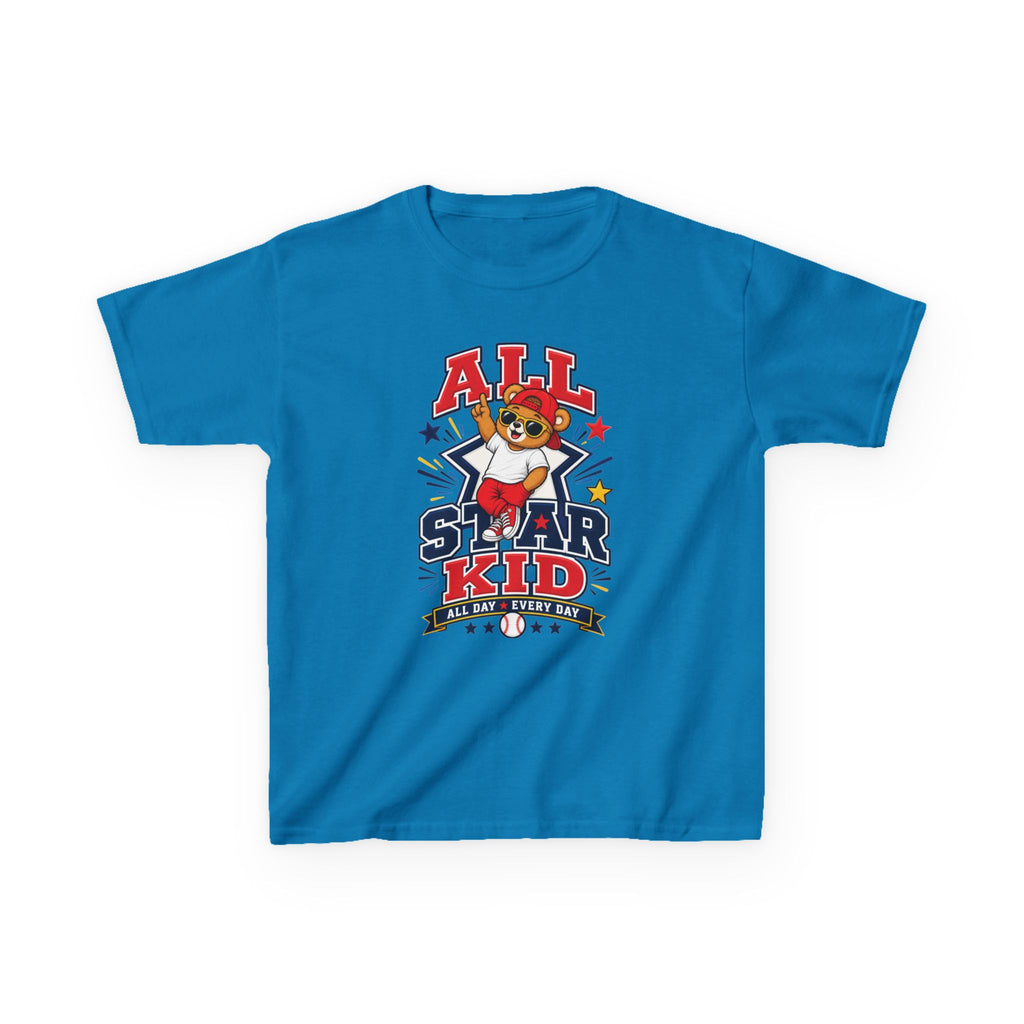All Star Kid Kids T‑Shirt  Cute Baseball Bear Sports Graphic Tee