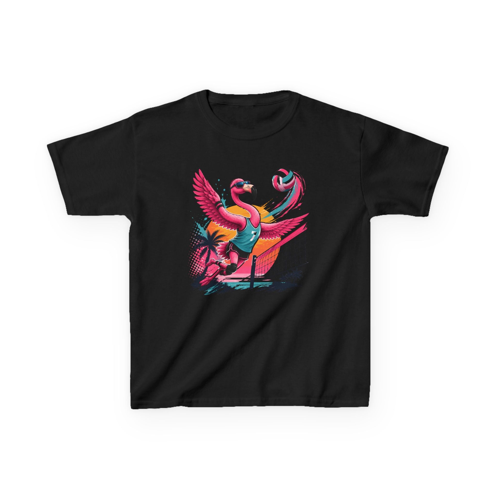 Volleyball Flamingo T-Shirt | Beach Volleyball Flamingo Graphic | Funny Summer Sports Tee | Volleyball Player Gift | Tropical Athlete Shirt