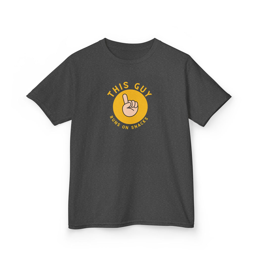 This Guy- Runs on Snacks | Funny Kids Graphic T-Shirt