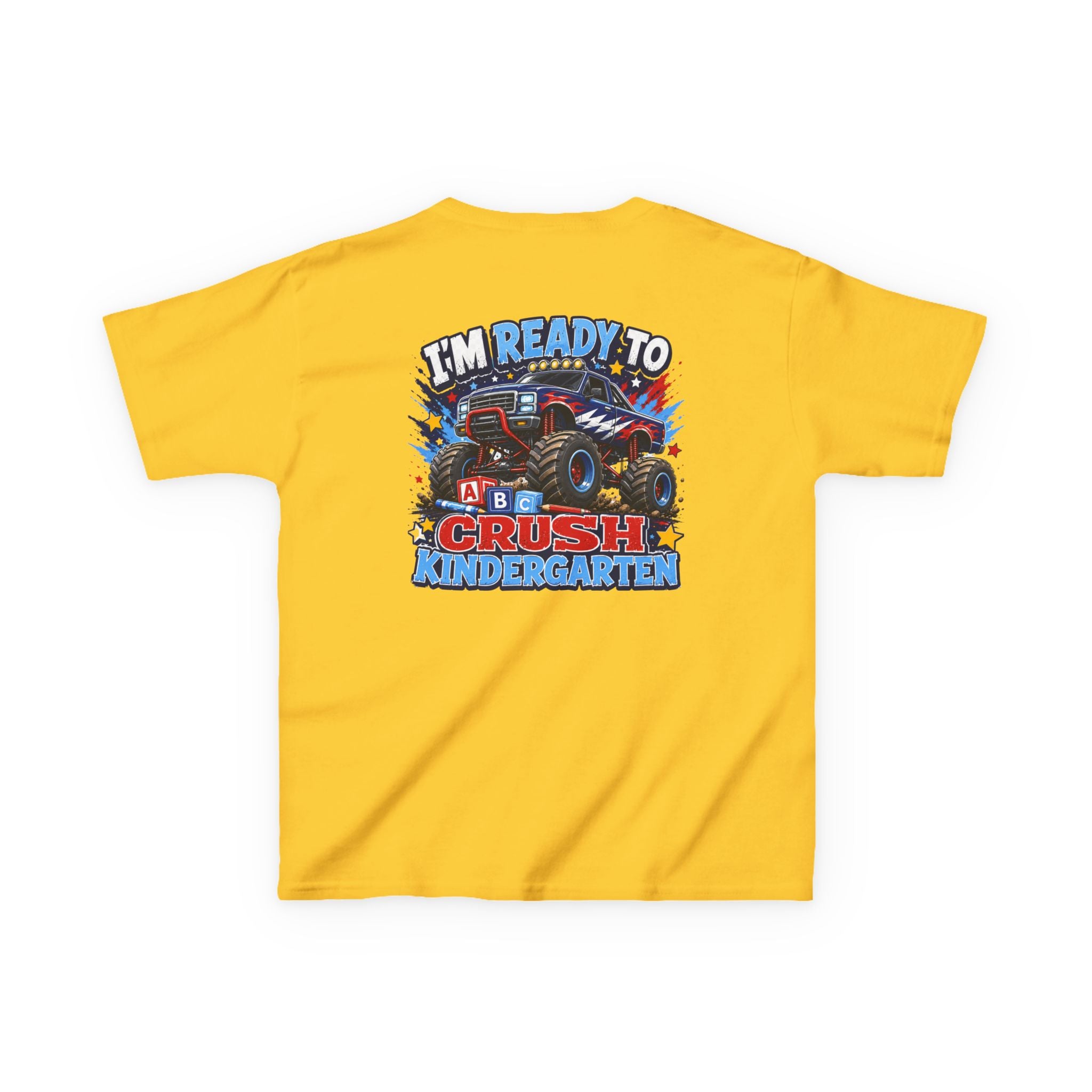 "I'm Ready to Crush Kindergarten" Grade Monster Truck Back to School Kids Graphic T-Shirt