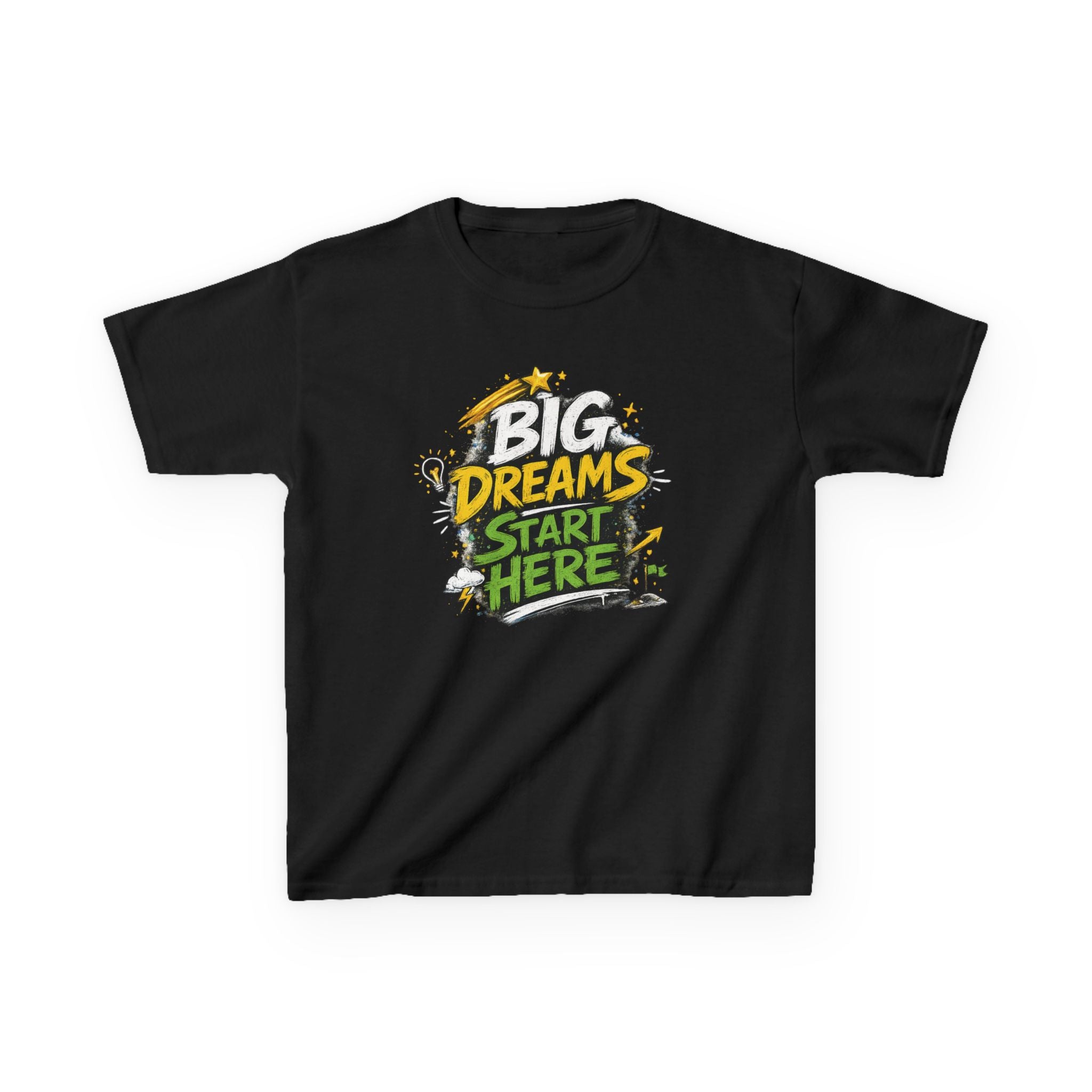School Kids Tee "Big Dreams Start Here" Motivational Graphic Shirt