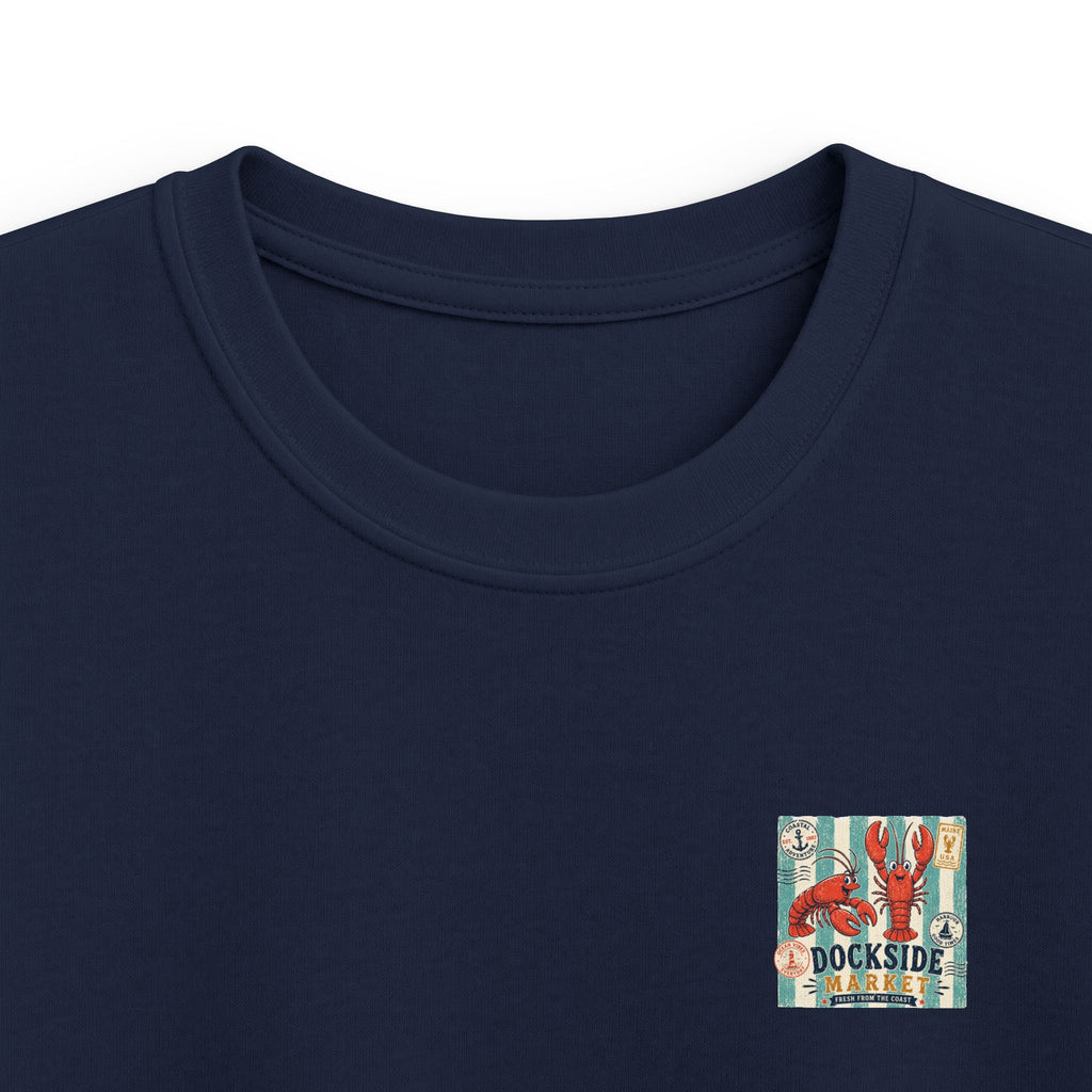 "Dockside Market" Kids Tee Retro Lobster Beach Graphic T-Shirt