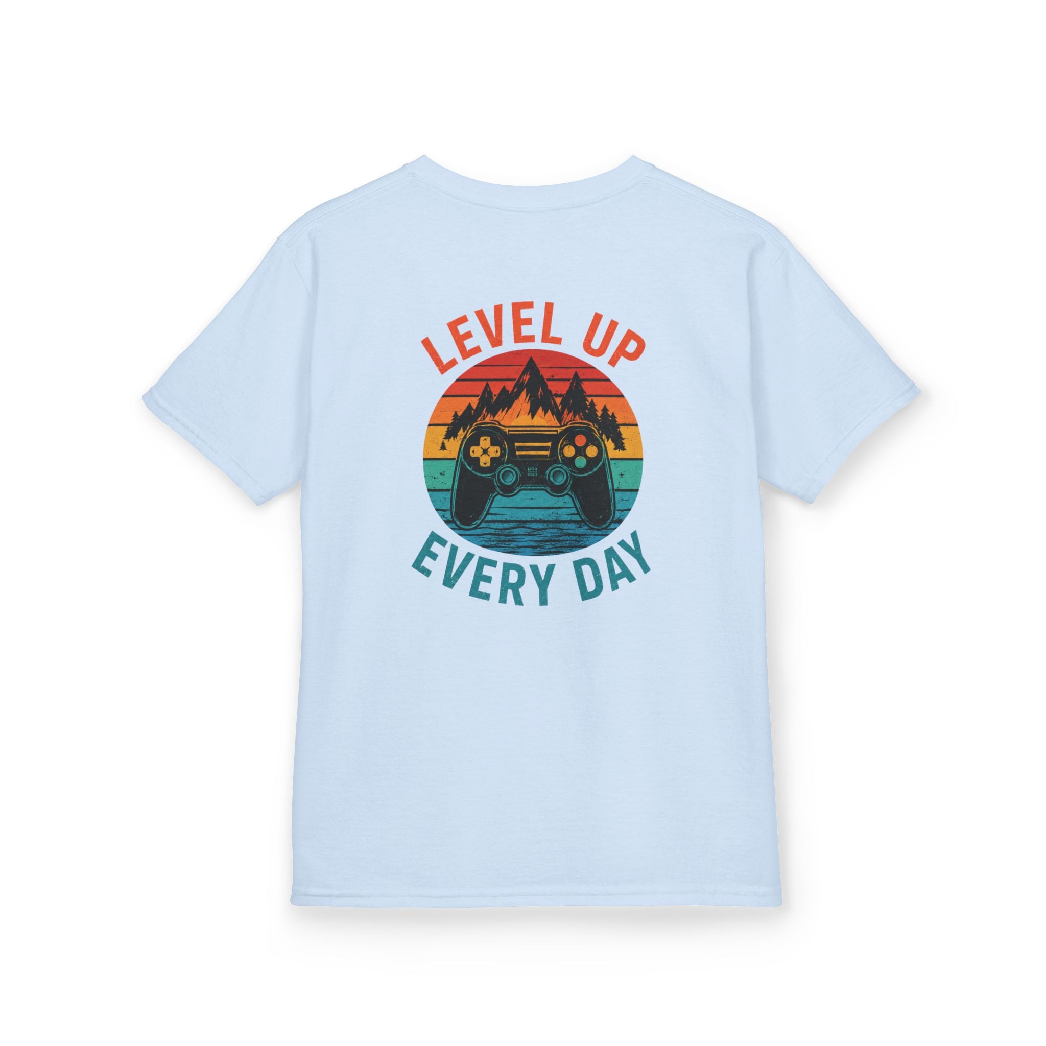 Kids Tee "Level Up Every Day" Retro Gamer Graphic