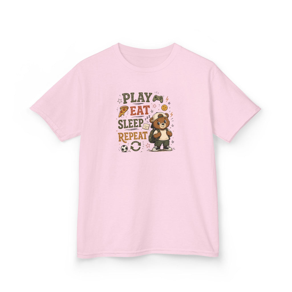 Kids Funny T-Shirt — "PLAY-EAT-SLEEP-REPEAT"