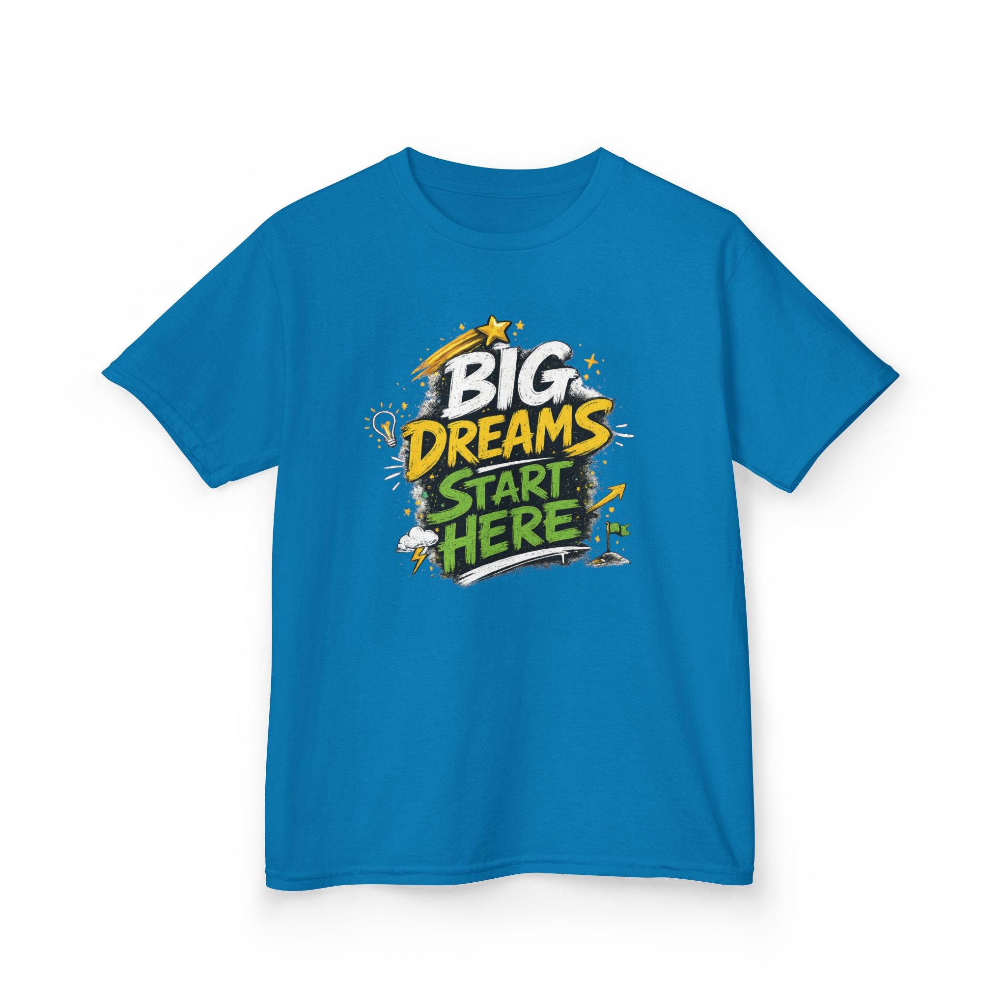 School Kids Tee "Big Dreams Start Here" Motivational Graphic Shirt