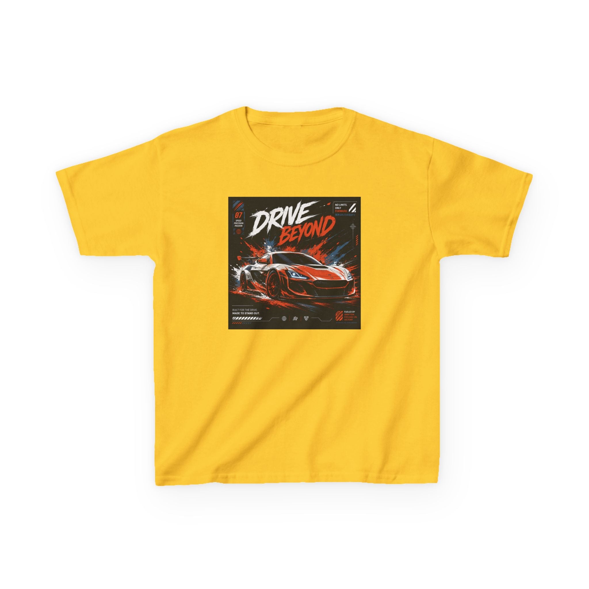 Boys 'Drive Beyond' Racing Car T‑Shirt — Retro Speed Graphic Tee