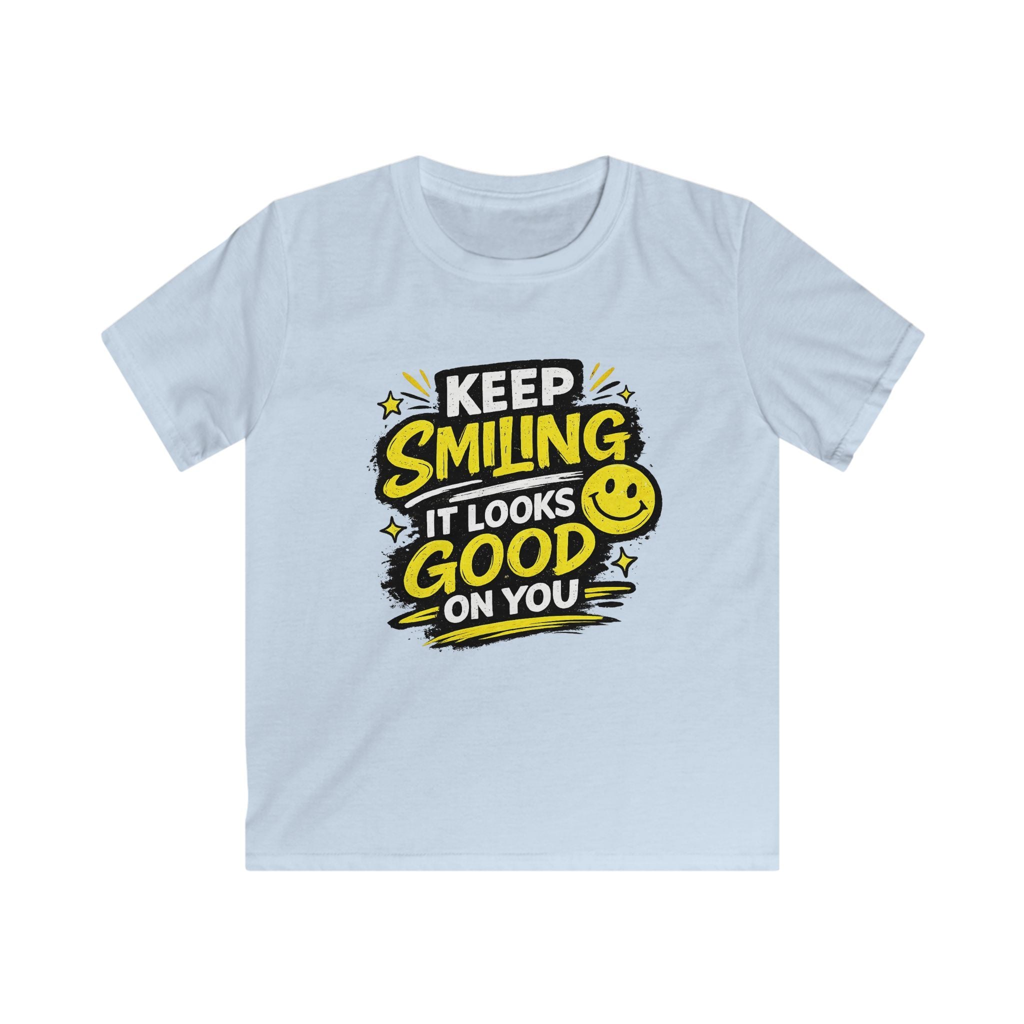 Boys And Girls T-Shirt "Keep Smiling It Looks Good On You" Positive Graphic Tee