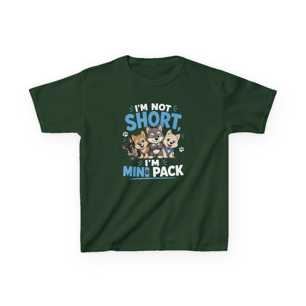 Kids Tee "I'm Not Short, I'm Mini Pack" Cute Husky Puppy Shirt