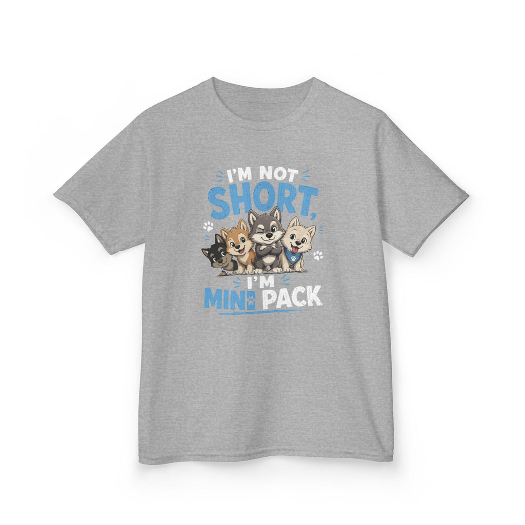 Kids Tee "I'm Not Short, I'm Mini Pack" Cute Husky Puppy Shirt