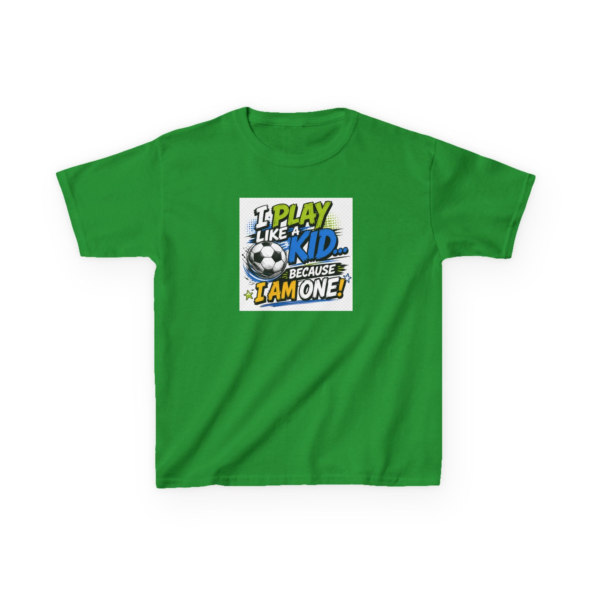 I Play Like a Kid... Because I Am One! Kids Soccer T-Shirt Design | Youth Sports Graphic Tee