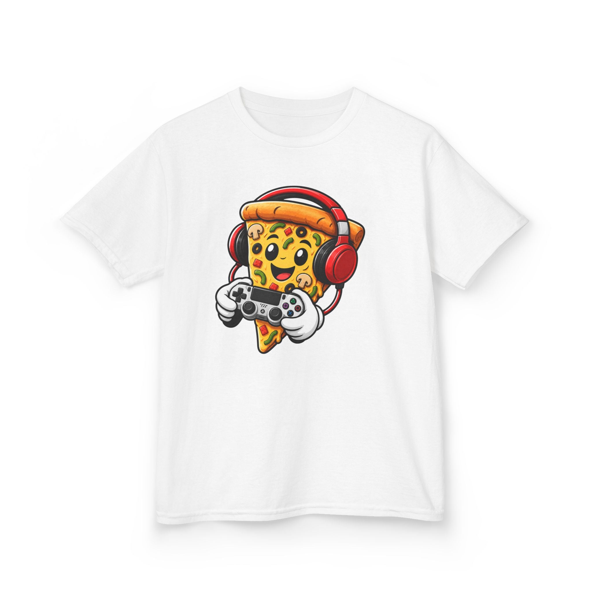 "Pizza Powered" Graphic kids Gamer T-Shirt Design