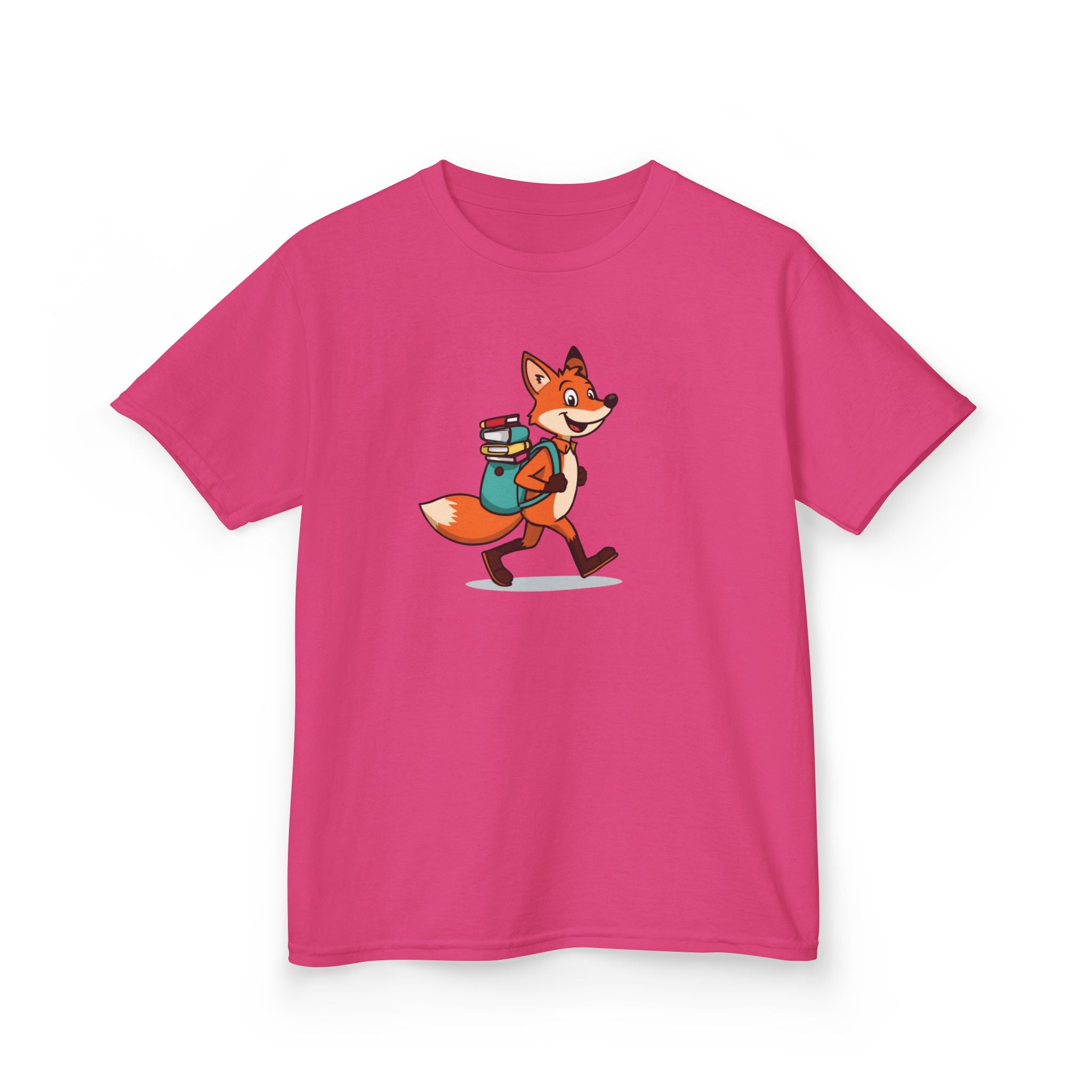 Fox With a Book Bag | Kids Reading Graphic T-Shirt