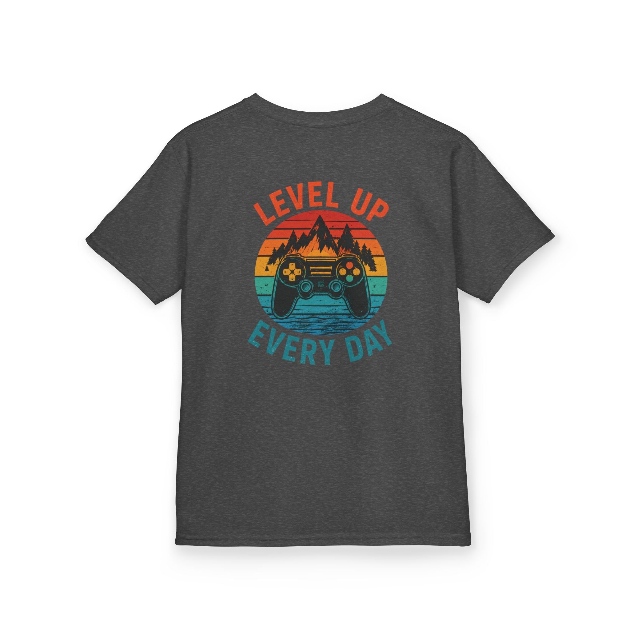 Kids Tee "Level Up Every Day" Retro Gamer Graphic