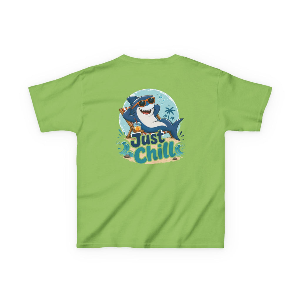 Kids Tee 'Just Chill' Surfing Shark Girls and Boys Graphic