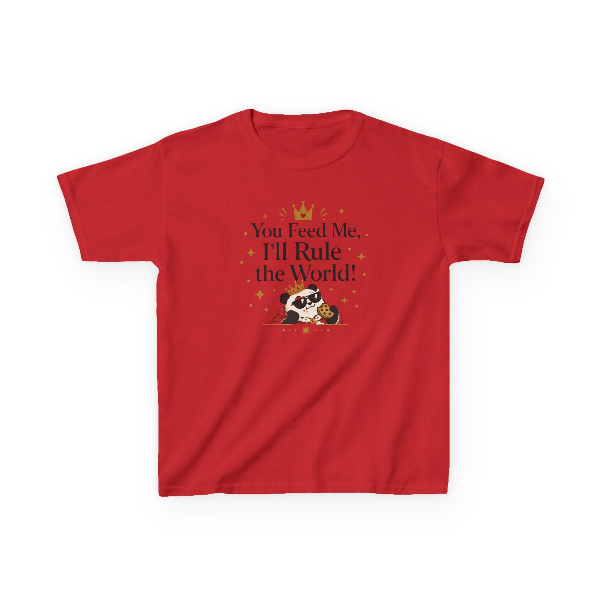 Kids Funny T-Shirt — "You Feed Me, I'll Rule the World!"