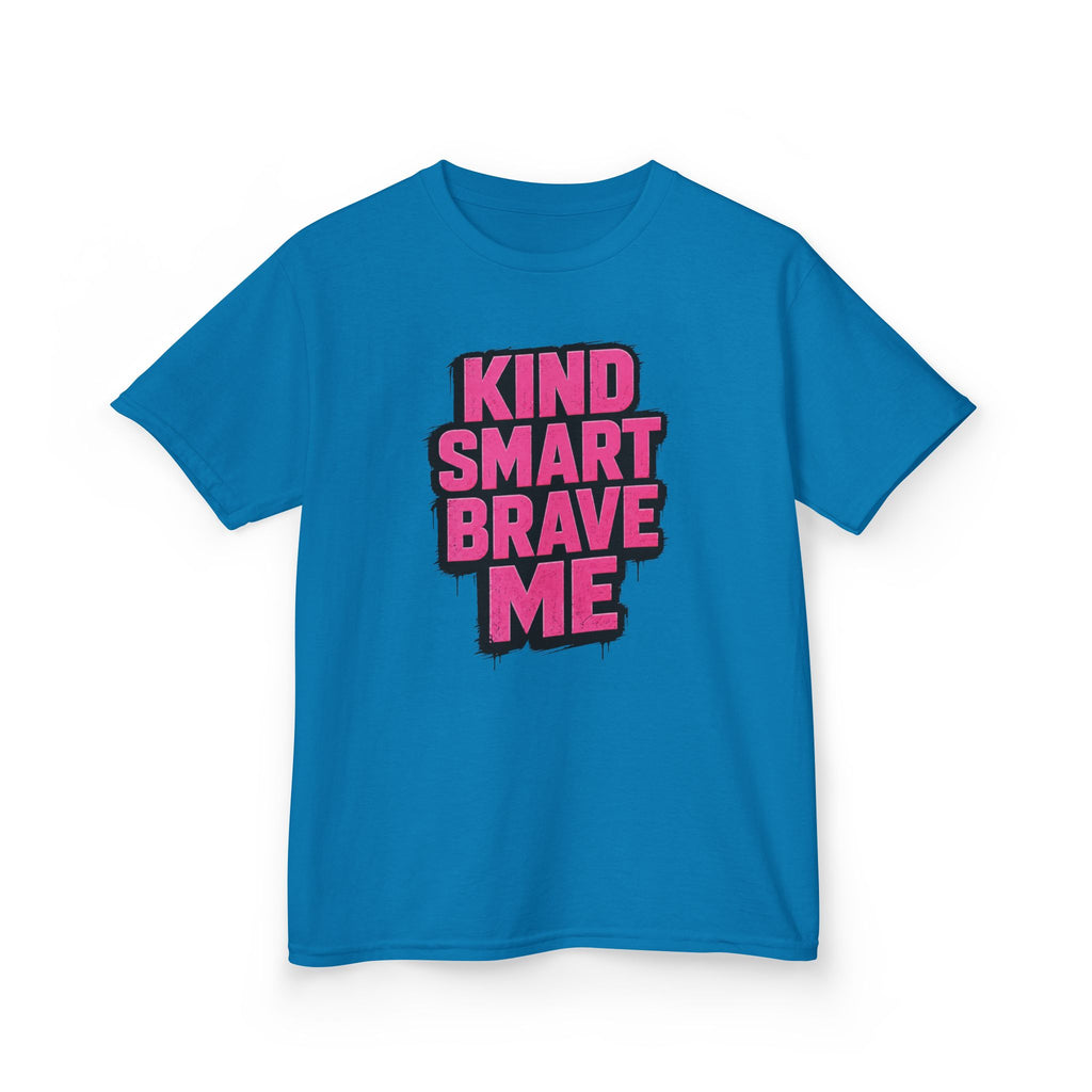 Girls Tee "Kind Smart Brave Me" Positive Affirmation Graphic