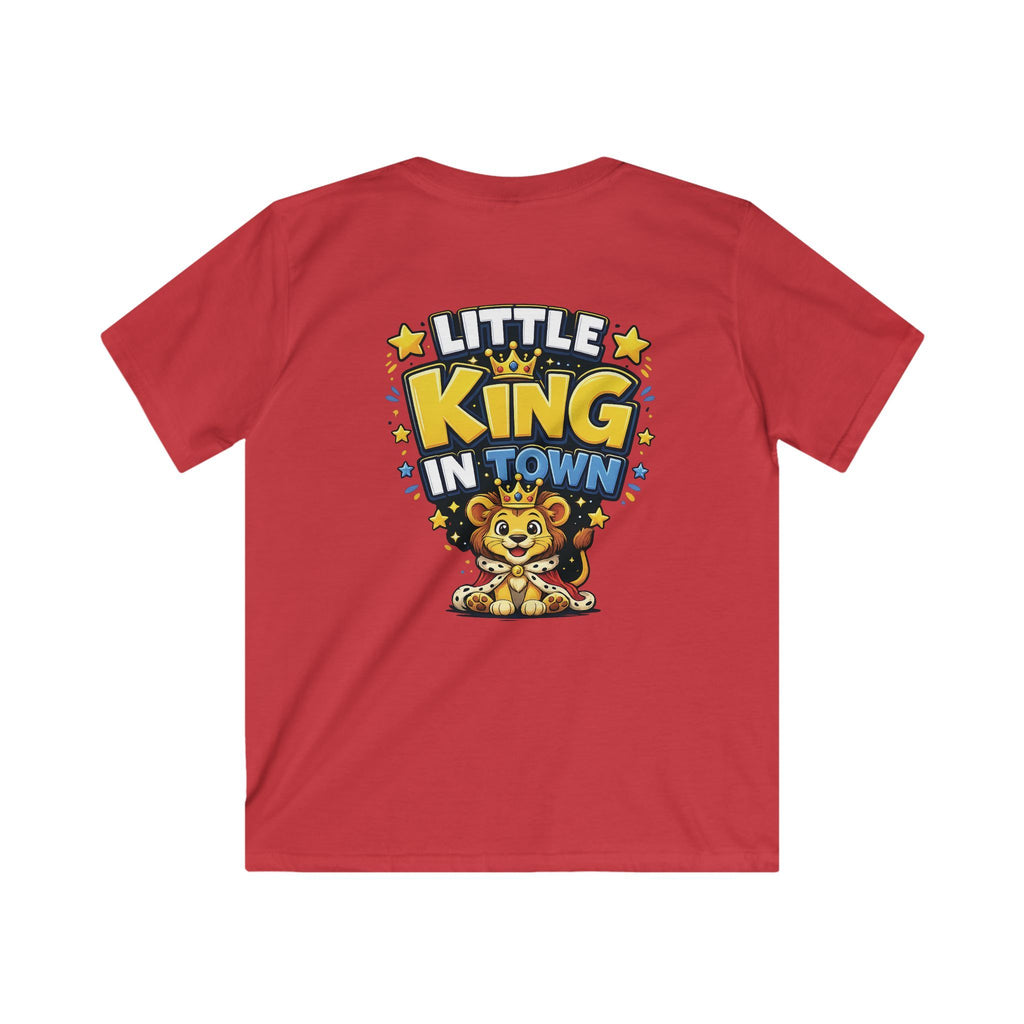 Kids Tee  "Little King in Town" Cute Lion Graphic Shirt for Boys
