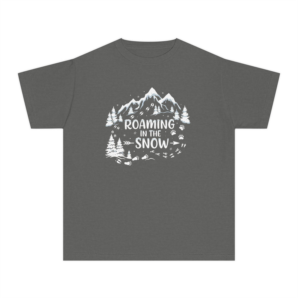 Roaming in the Snow Kids Shirt, Winter Mountain Youth Tee