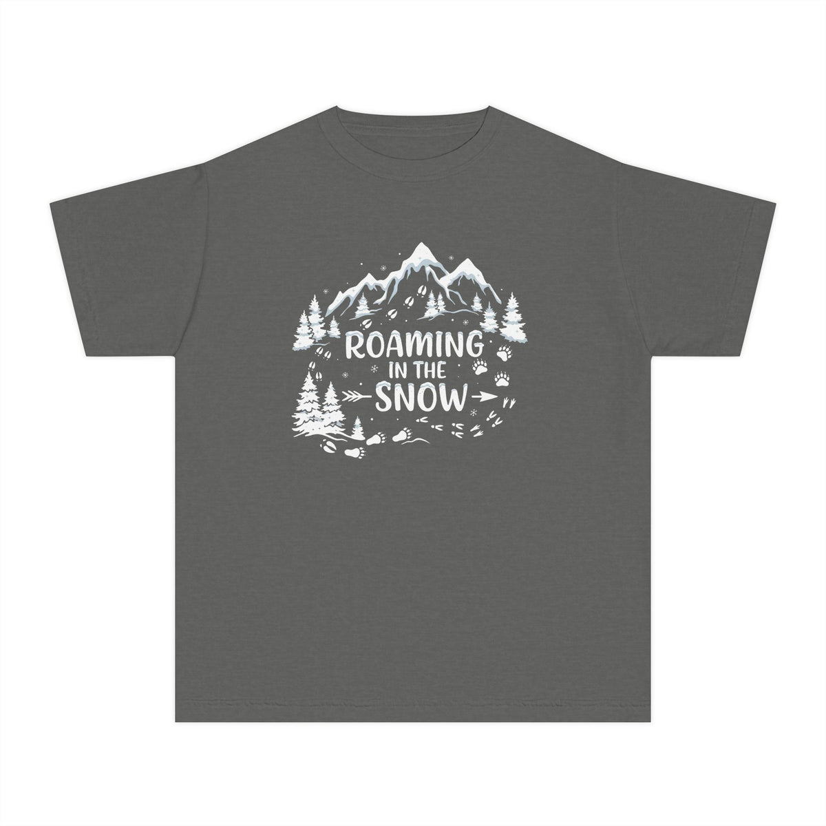 Roaming in the Snow Kids Shirt, Winter Mountain Youth Tee
