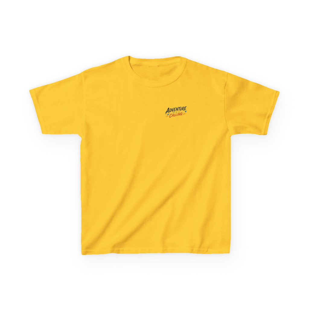 Boys Tee "Adventure Calling" Vintage Tropical Car & Sunset Graphic