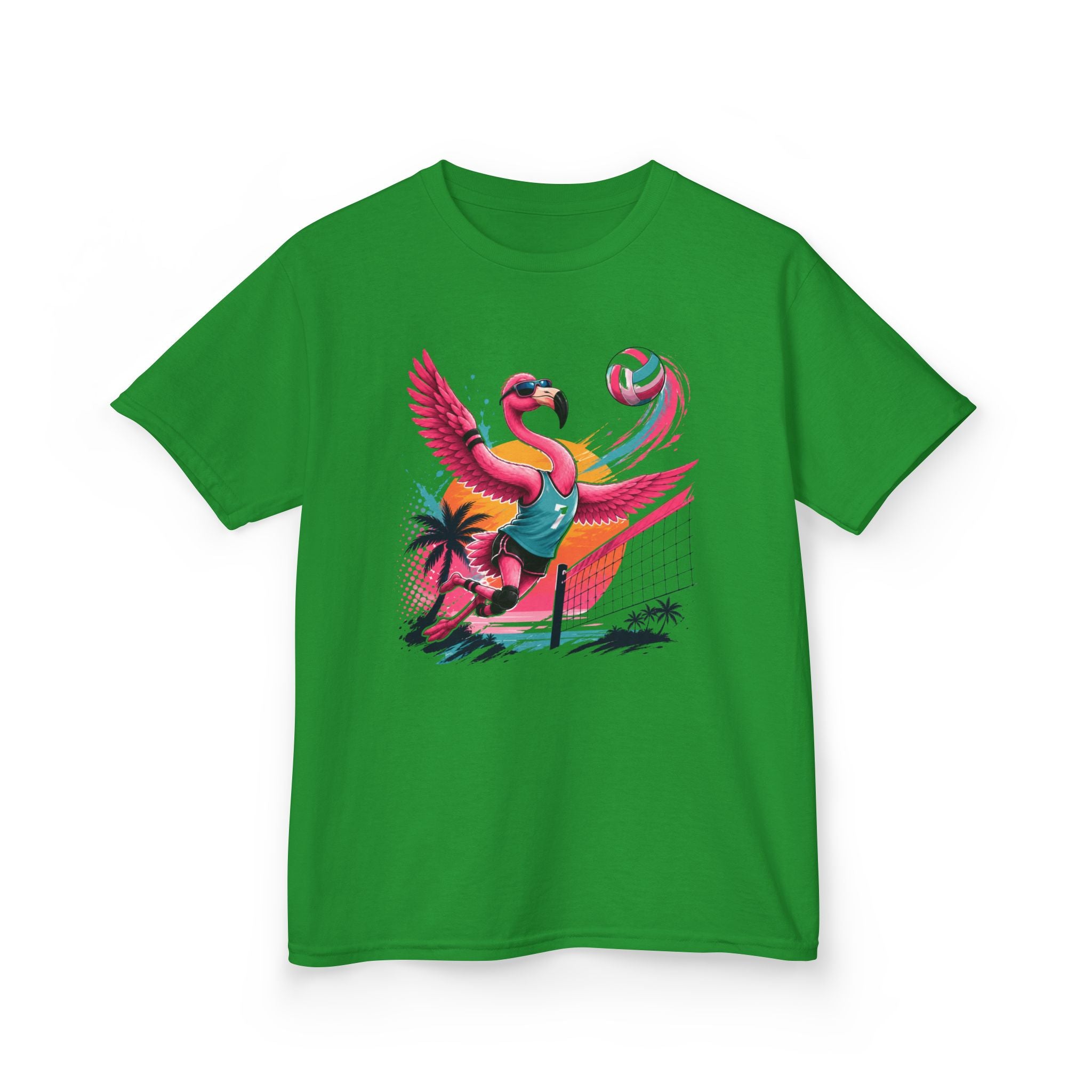 Volleyball Flamingo T-Shirt | Beach Volleyball Flamingo Graphic | Funny Summer Sports Tee | Volleyball Player Gift | Tropical Athlete Shirt