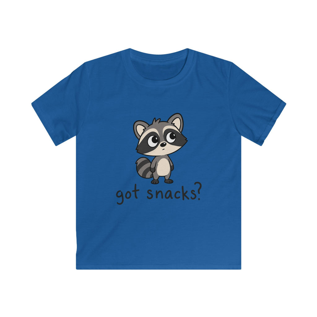 Cute Raccoon "got snacks?" Funny Graphic Tee for Kids