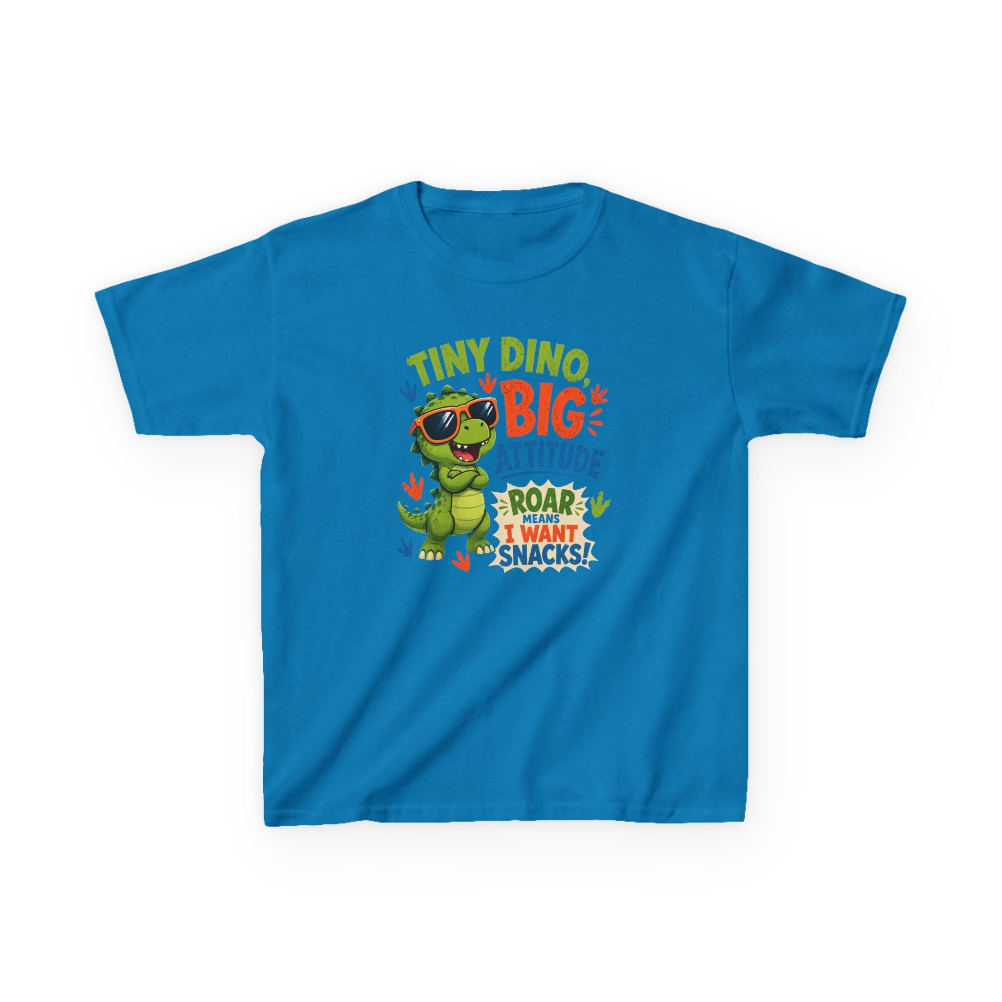 Kids T-Shirt "Tiny Dino, Big Attitude: Roar I Want Snacks" Cute Dino Tee