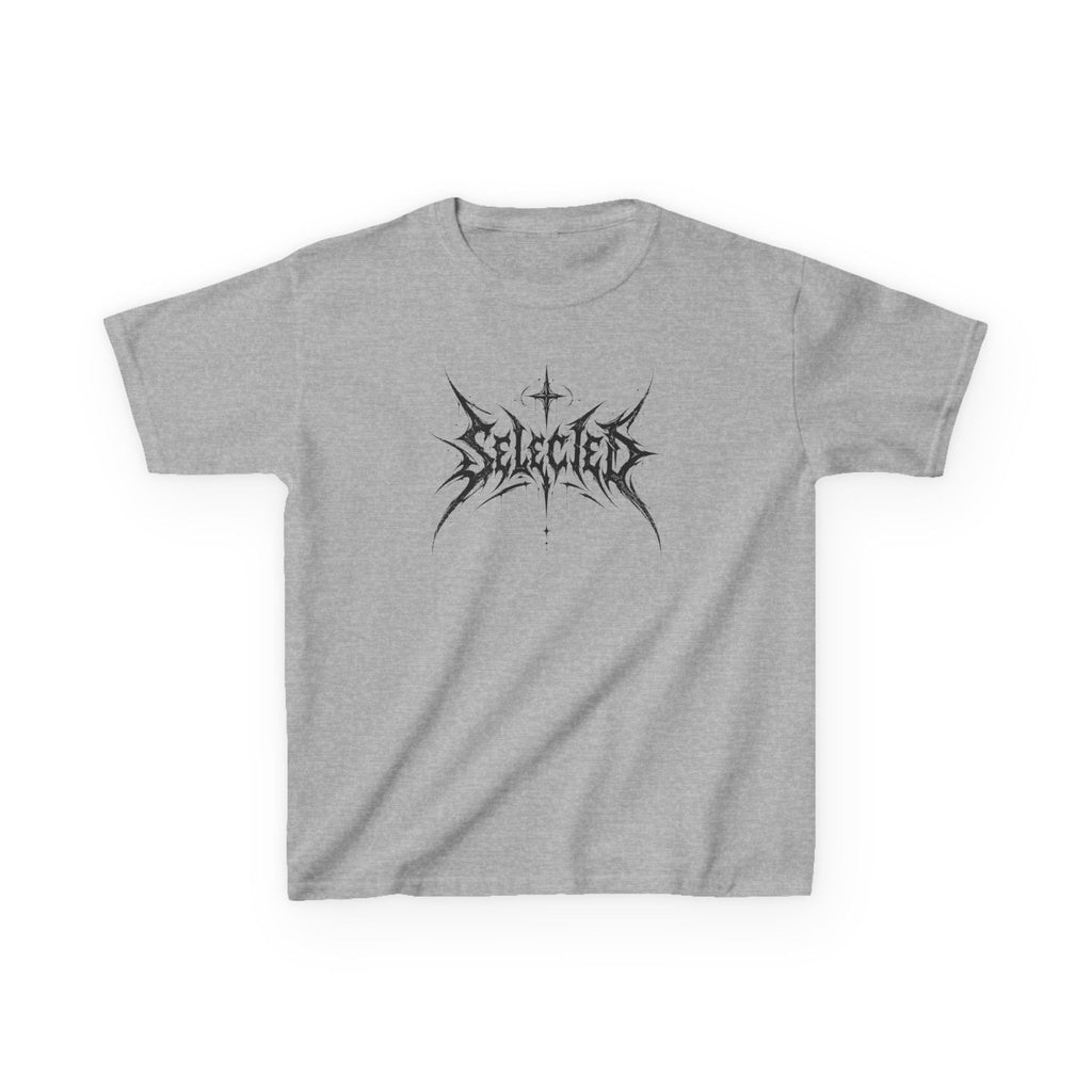 Kids Tee 'Selected' Black Metal Logo Boys and Girls Graphic Tees
