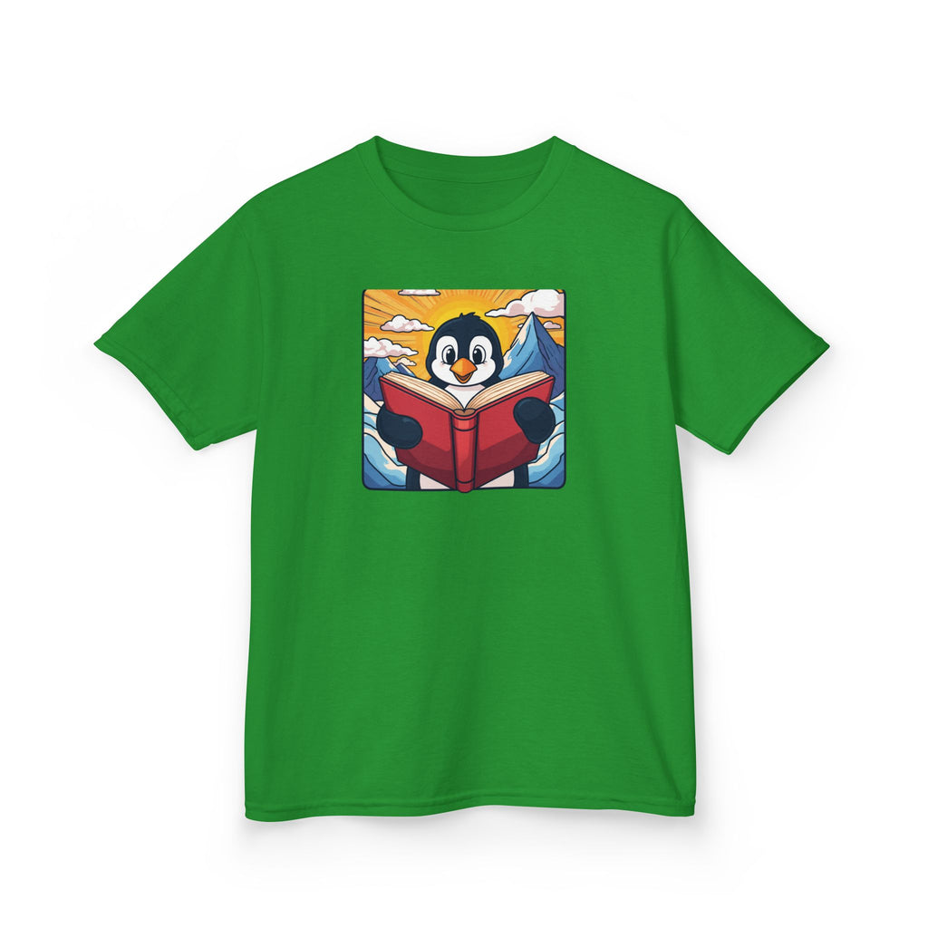 Kids Penguin Reading Tee Cute Book-Lover Shirt for Children
