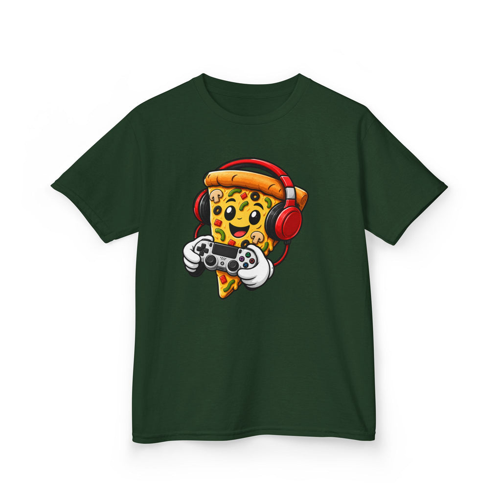 "Pizza Powered" Graphic kids Gamer T-Shirt Design