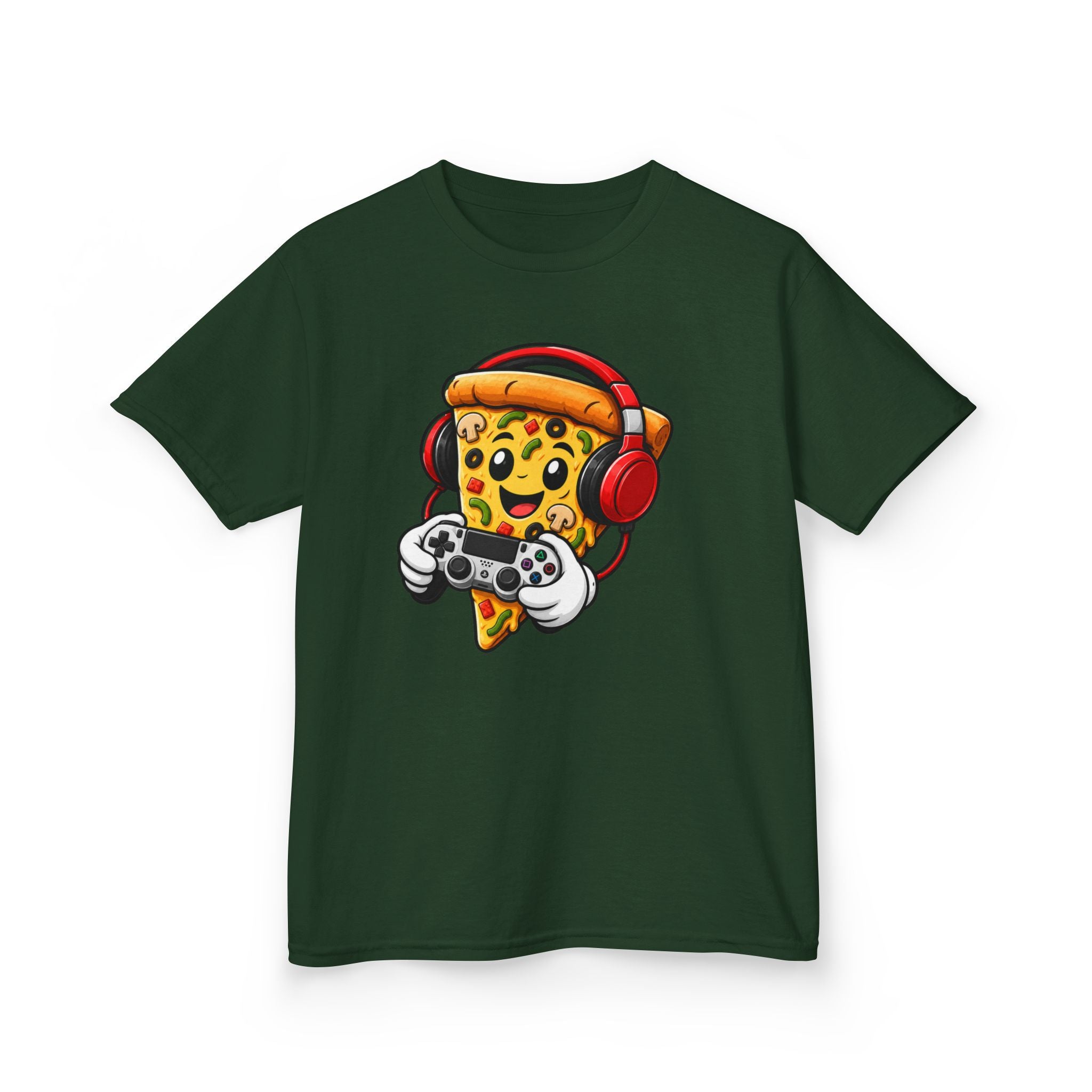 "Pizza Powered" Graphic kids Gamer T-Shirt Design