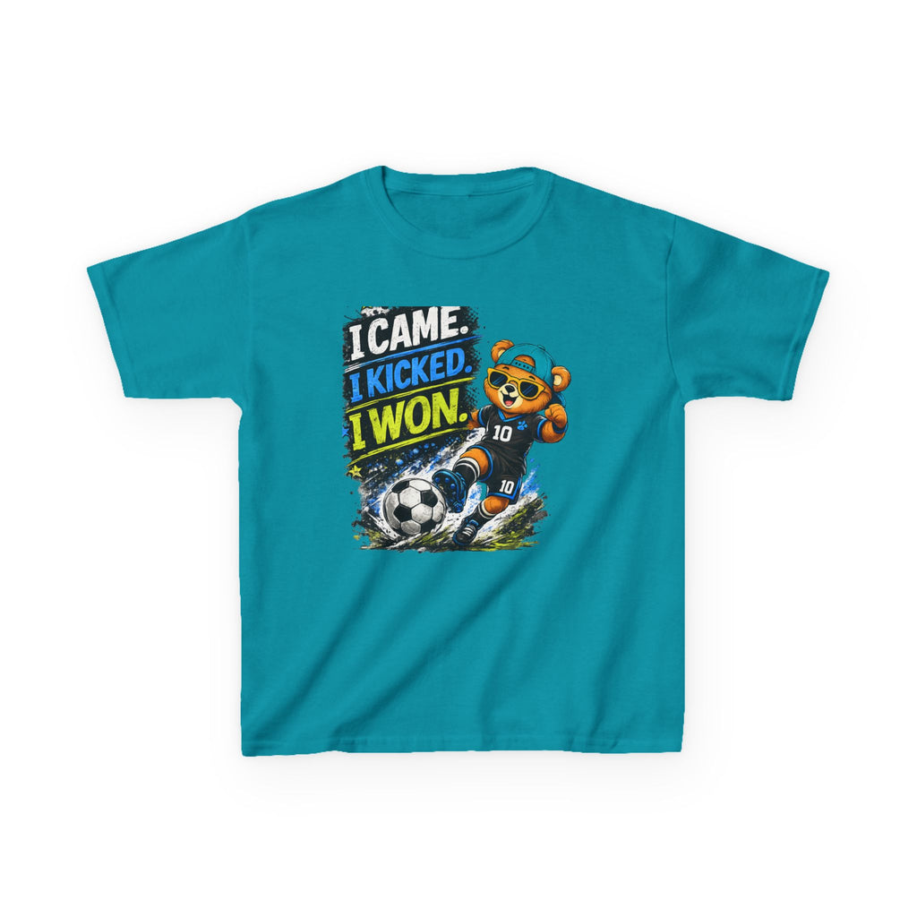 I Came. I Kicked. I Won. Soccer T-Shirt | Funny Soccer Player Graphic Tee | Youth Soccer Shirt | Goal Scorer Gift | Sports Quote Apparel