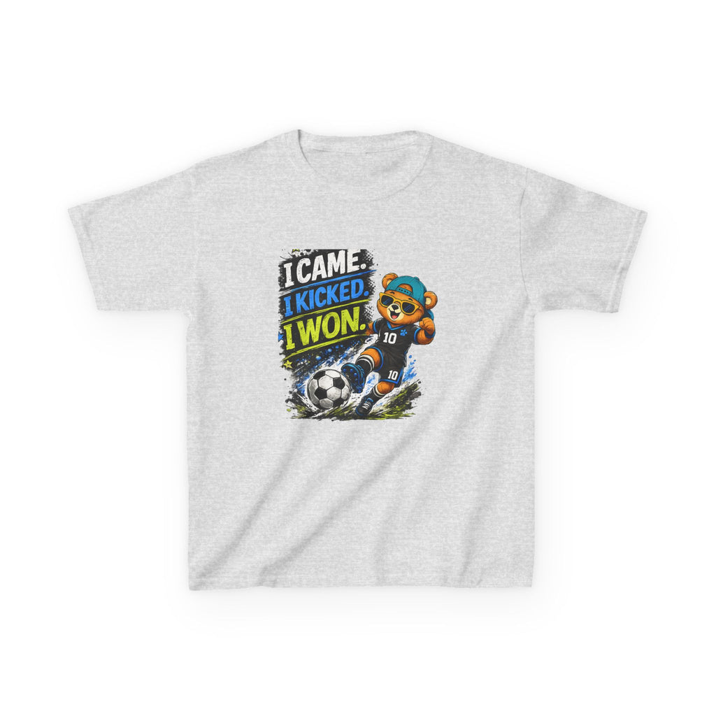 I Came. I Kicked. I Won. Soccer | Kids Sports Graphic T-Shirt