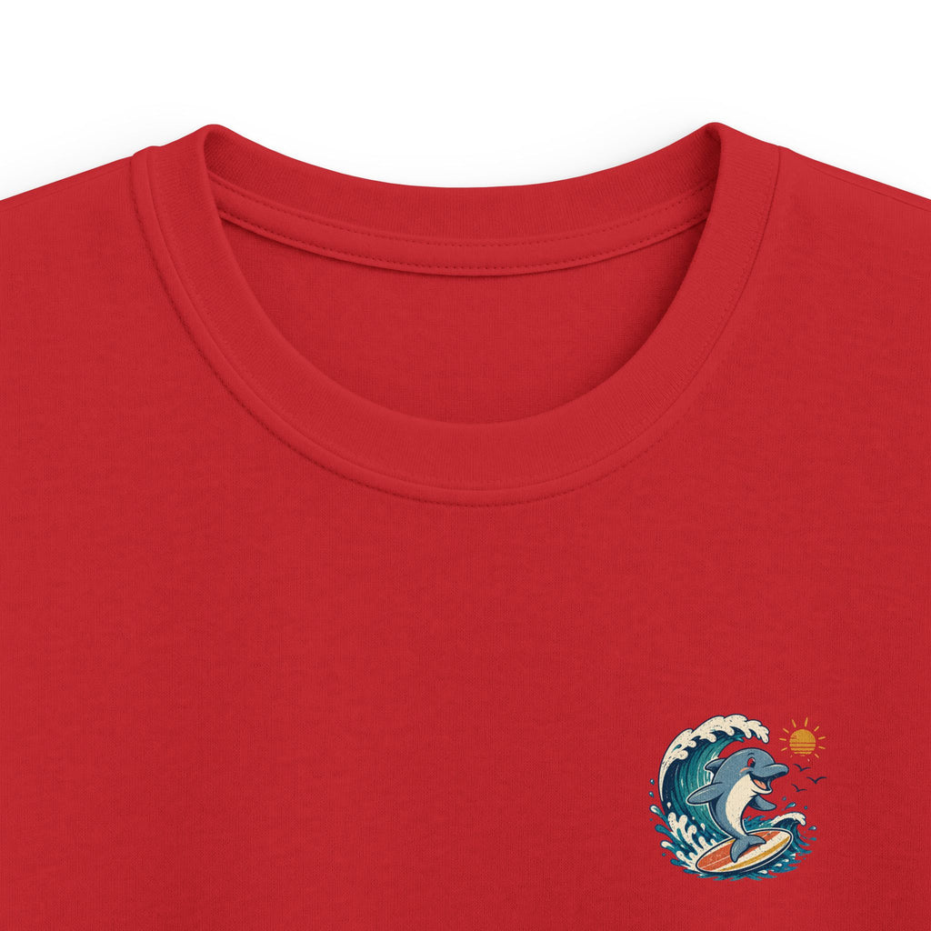 Ocean Adventure Kids Tee 'Catch the Good Tide' Dolphin Surf Graphic