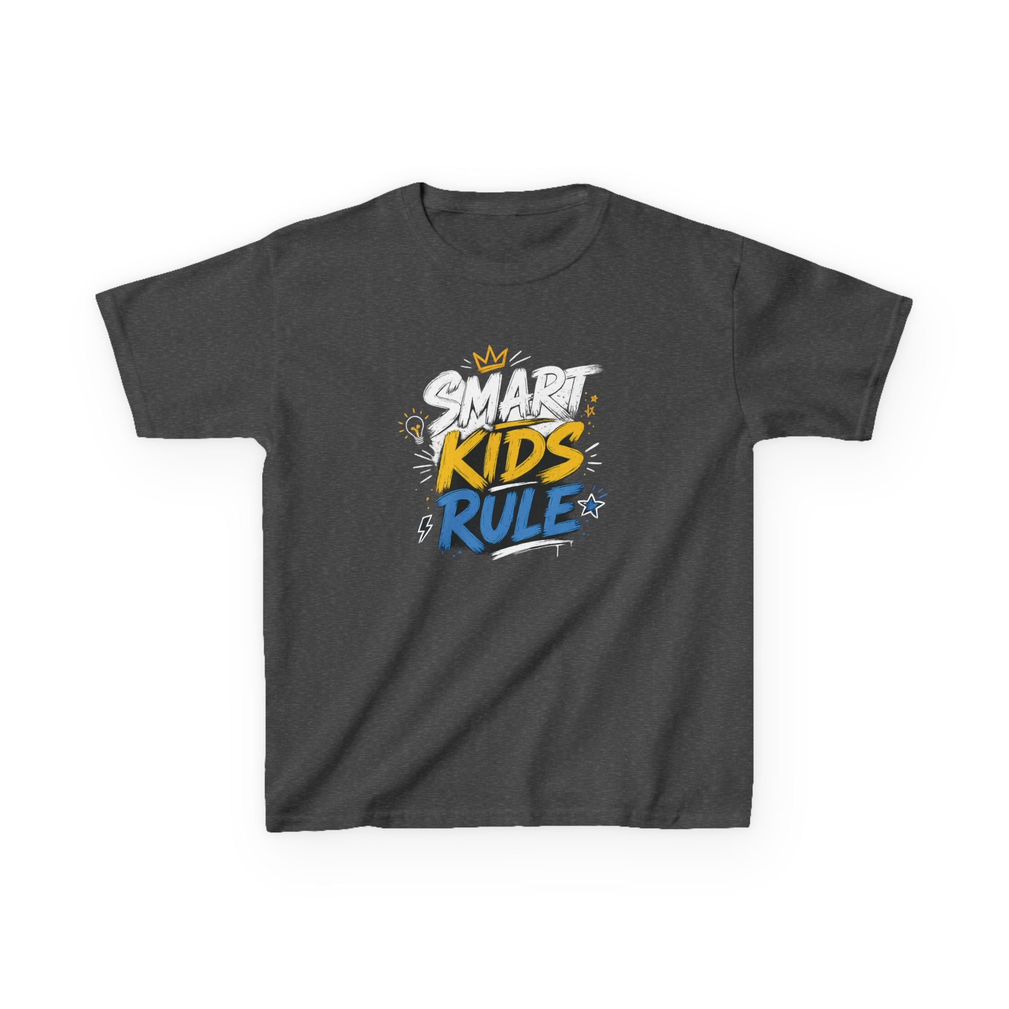 Kids Tee "Smart Kids Rule" Graphic T-Shirt for Back to School & Everyday Wear