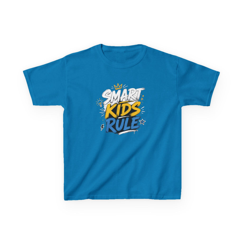 Kids Tee "Smart Kids Rule" Graphic T-Shirt for Back to School & Everyday Wear
