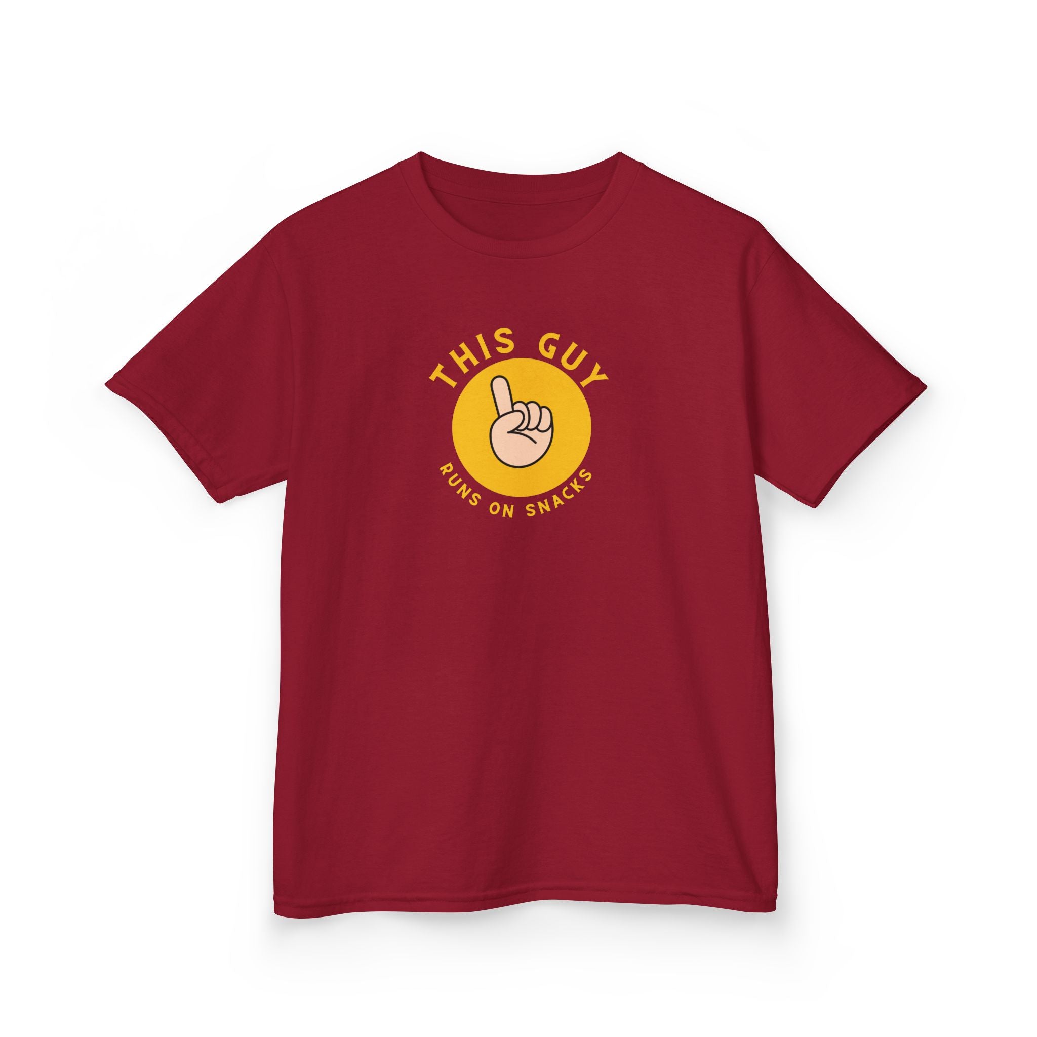 This Guy- Runs on Snacks | Funny Kids Graphic T-Shirt