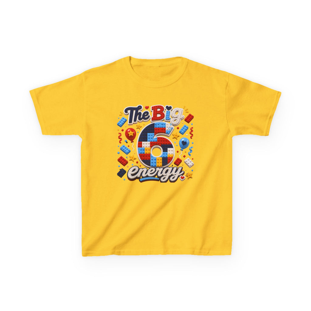The Big 6 Energy Graphic kids Birthday T-Shirt Design