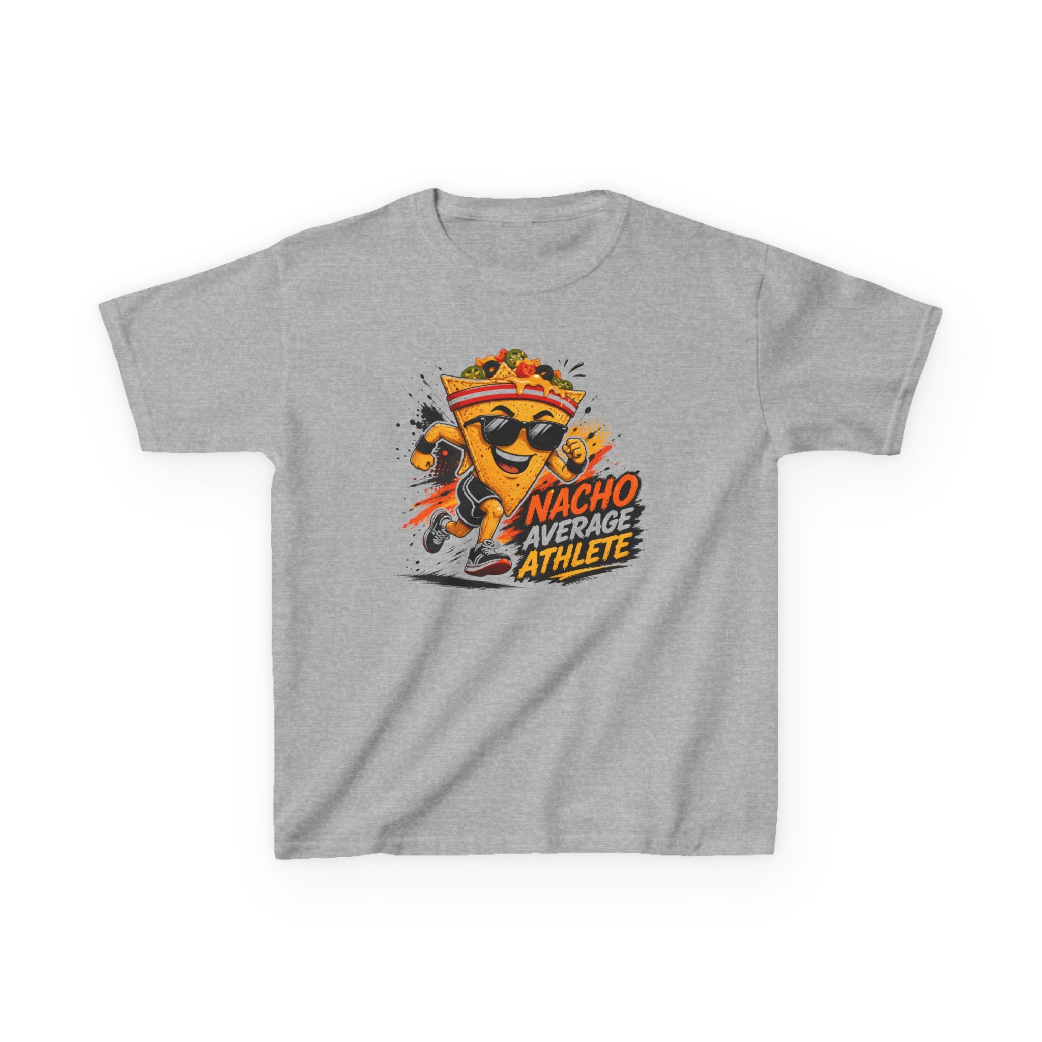 Nacho Average Athlete T-Shirt | Funny Nacho Sports Graphic Tee | Food Pun Running Shirt | Kids & Adults Athletic Gift